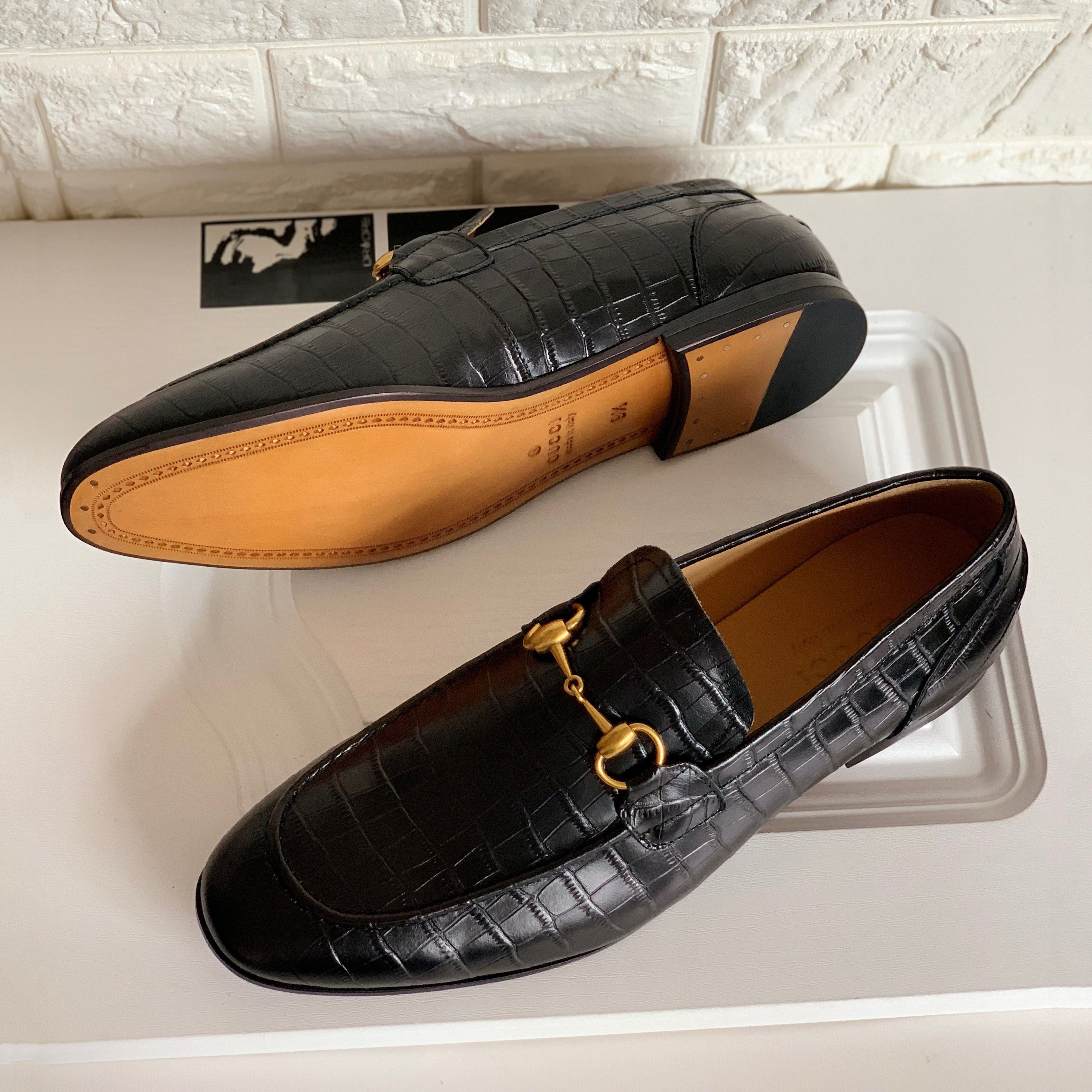 Fashion Loafers Leather Embossed Leather Shoes PD02070601
