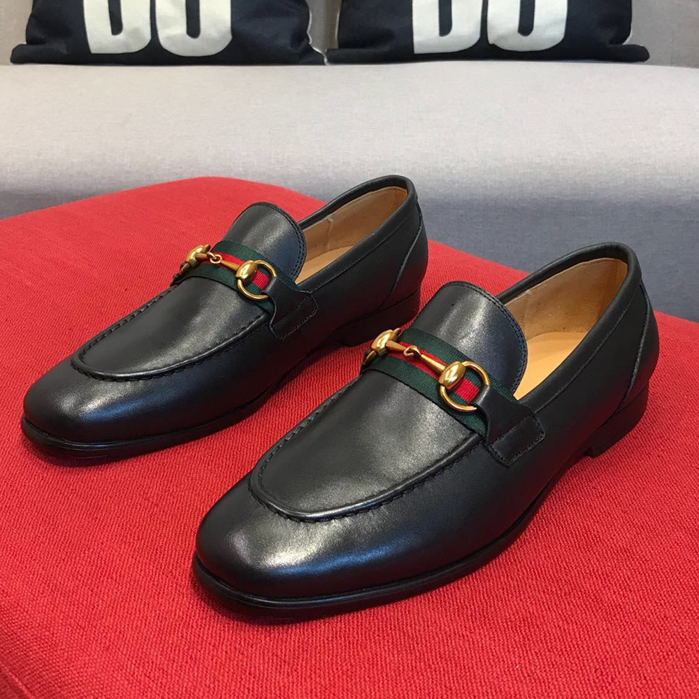 Black Classic Double Buckle Slip On Loafer G10