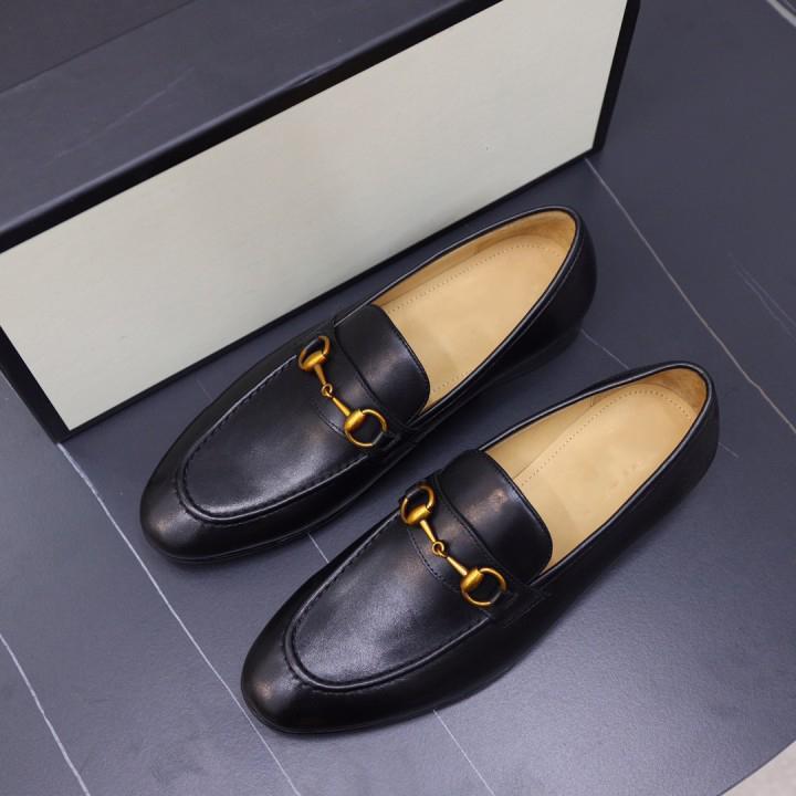 Double buckle logo loafers shoes