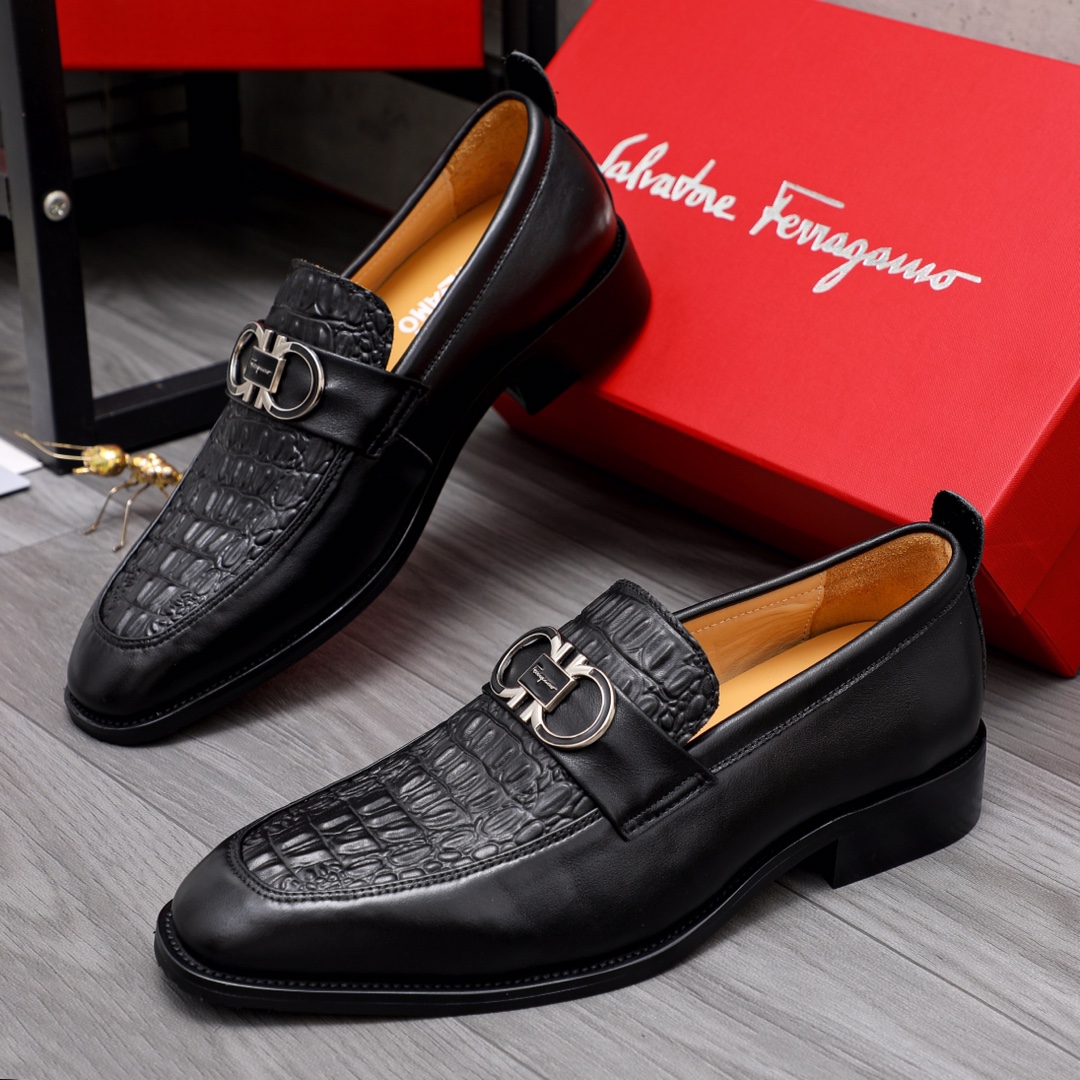 Fashion Loafers Leather Embossed Leather Shoes PD02060109