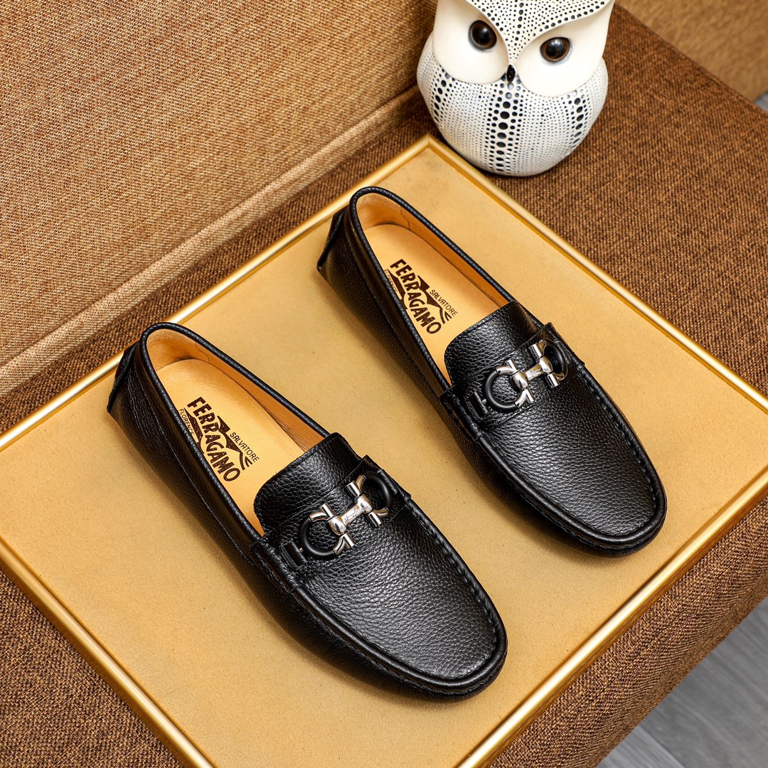 Fashion Loafers Leather Embossed Leather Shoes PD02060113