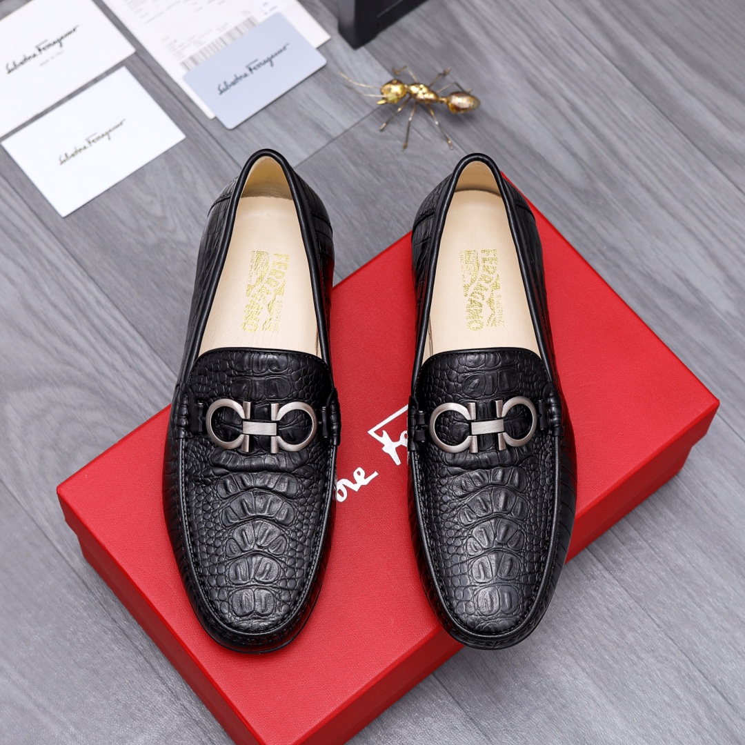 Fashion Loafers Leather Embossed Leather Shoes PD02060114