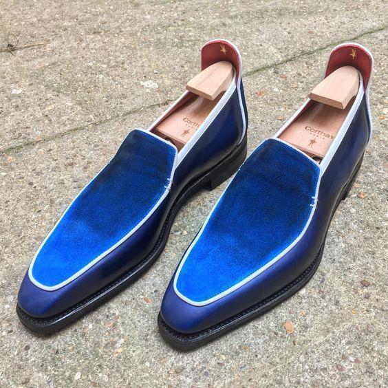 Square Toe Men Suede Loafers