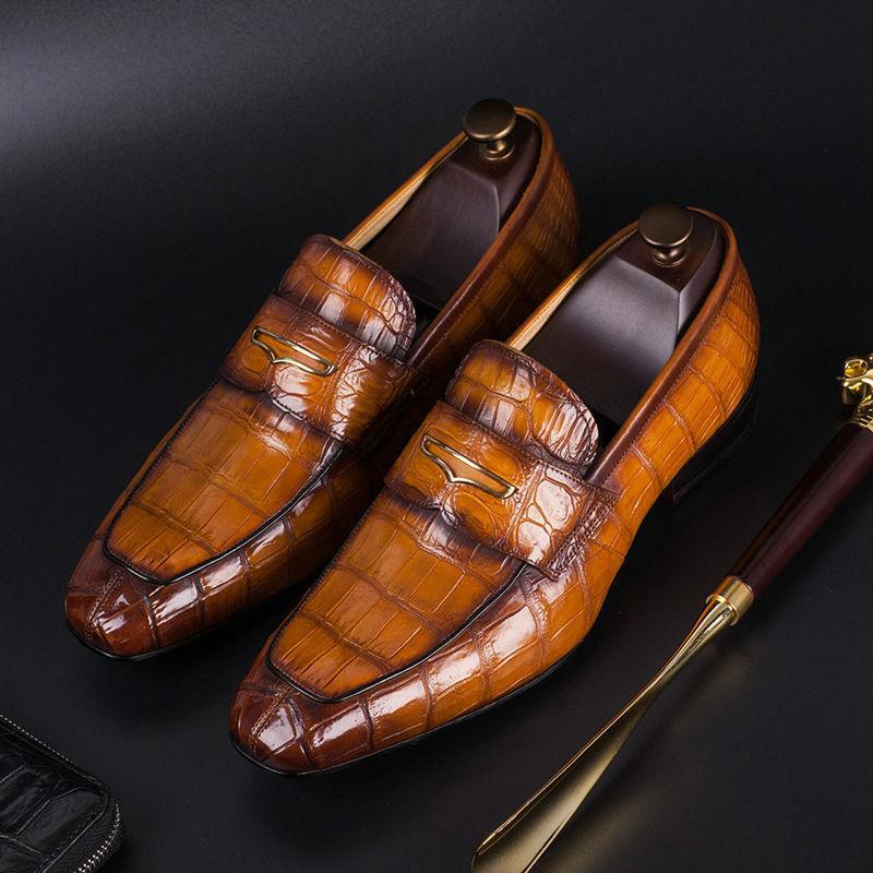Men's Luxury Alligator Slip-On Formal Loafers