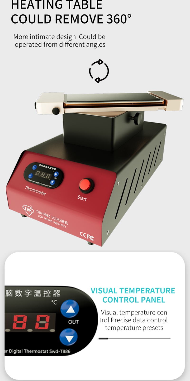 TBK-988Z Multi-Function Screen-Separator Heating Worktop