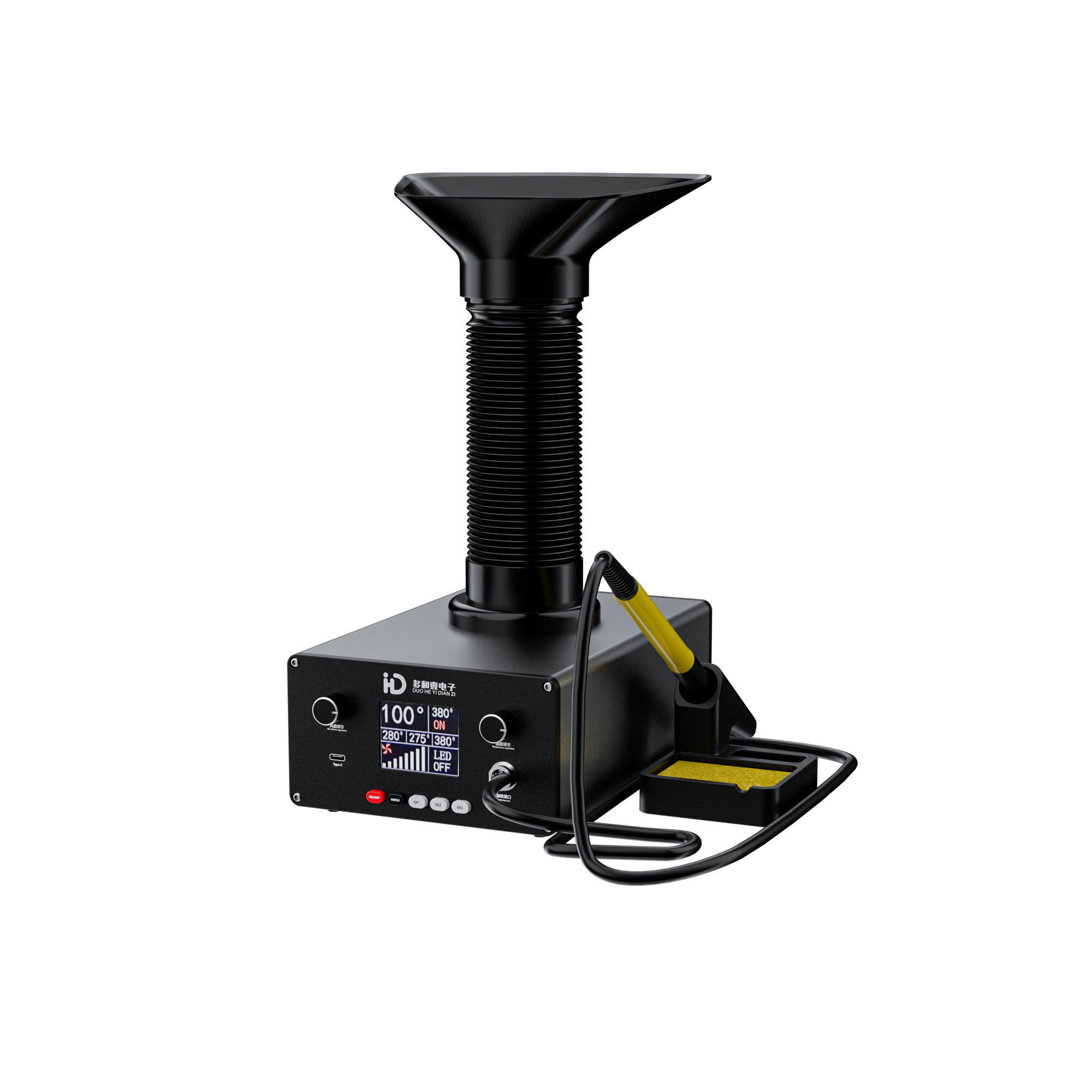 TBK D201 Intelligent Thermostatic Soldering Iron with Smoke Exhaust, Mobile Phone Chip PCB Welding Repair Tool T12