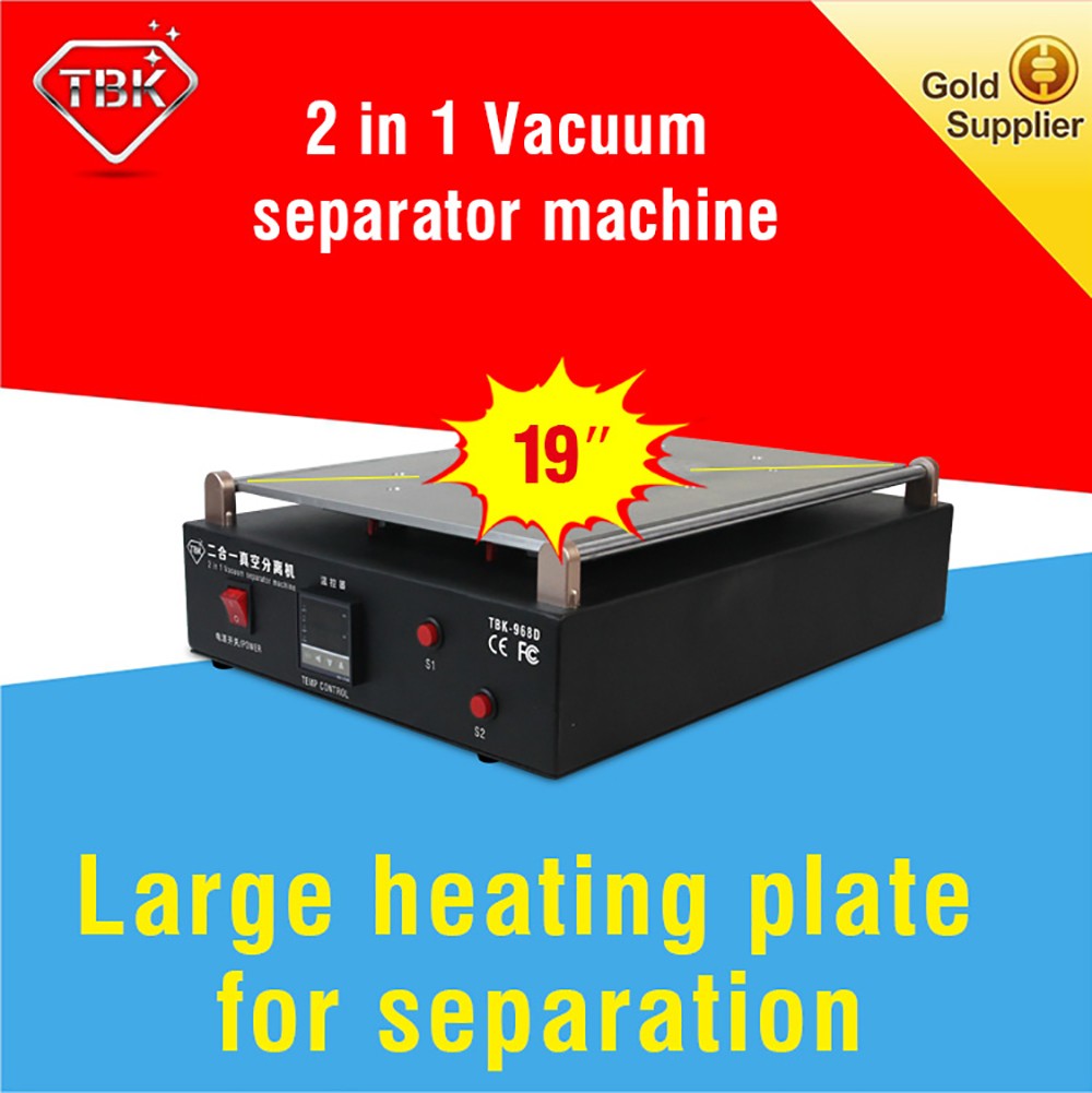 TBK-968D Vacuum Separating Machine Built-with Pumps for 19 Inch Pad & Smartphone Screen