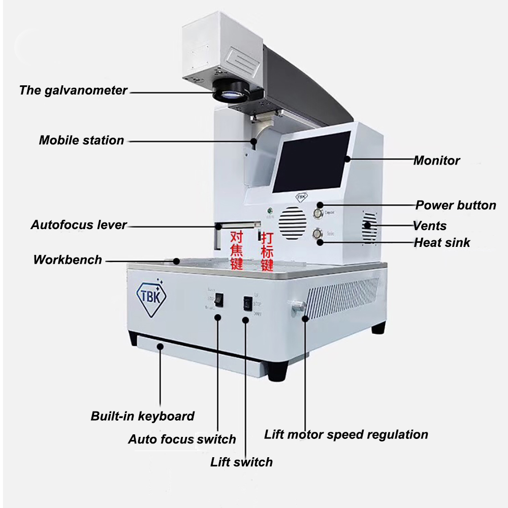 TBK-958C TBK958C TBK 958C  Laser Engraving and Separating Machine for Iphone Samsung, Huawei, Xiaomi Vivo Back & Rear Glass with Logo Printer and Frame Separator