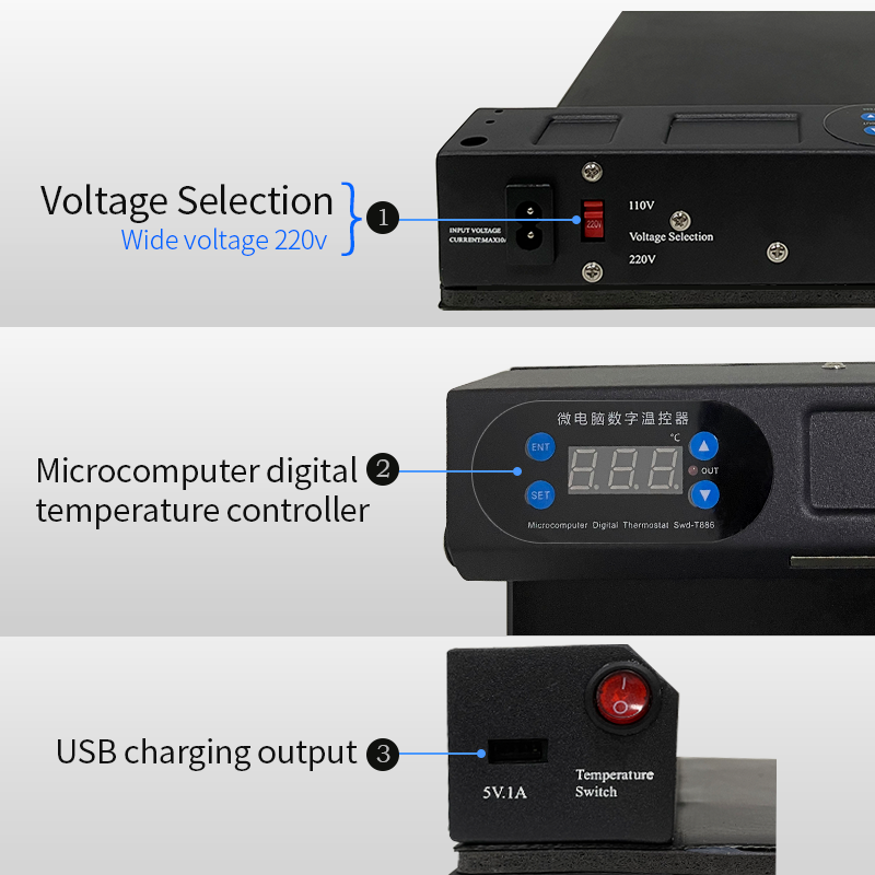TBK-568R LCD Touch Screen Glass Panel Separating Machine by Temperature Adjusting
