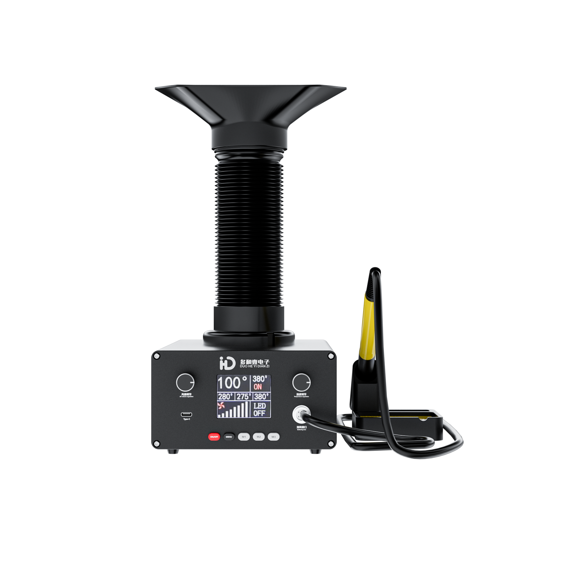 TBK D201 Intelligent Thermostatic Soldering Iron with Smoke Exhaust, Mobile Phone Chip PCB Welding Repair Tool T12