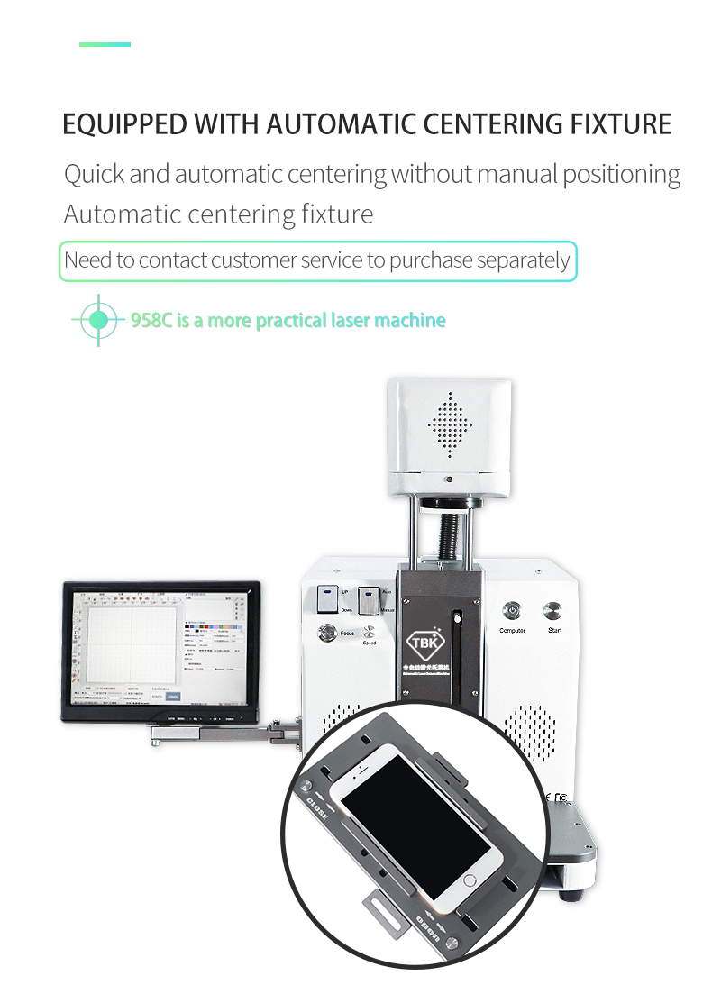 TBK-958C TBK958C TBK 958C  Laser Engraving and Separating Machine for Iphone Samsung, Huawei, Xiaomi Vivo Back & Rear Glass with Logo Printer and Frame Separator
