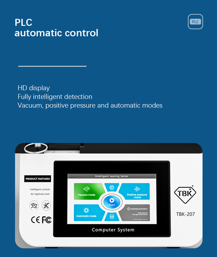 2023 New TBK 207 3 in 1 Air Tightness Waterproof and Dustproof Air Tightness Detector Intelligent Phone Tester for LCD Screen of mobile phone