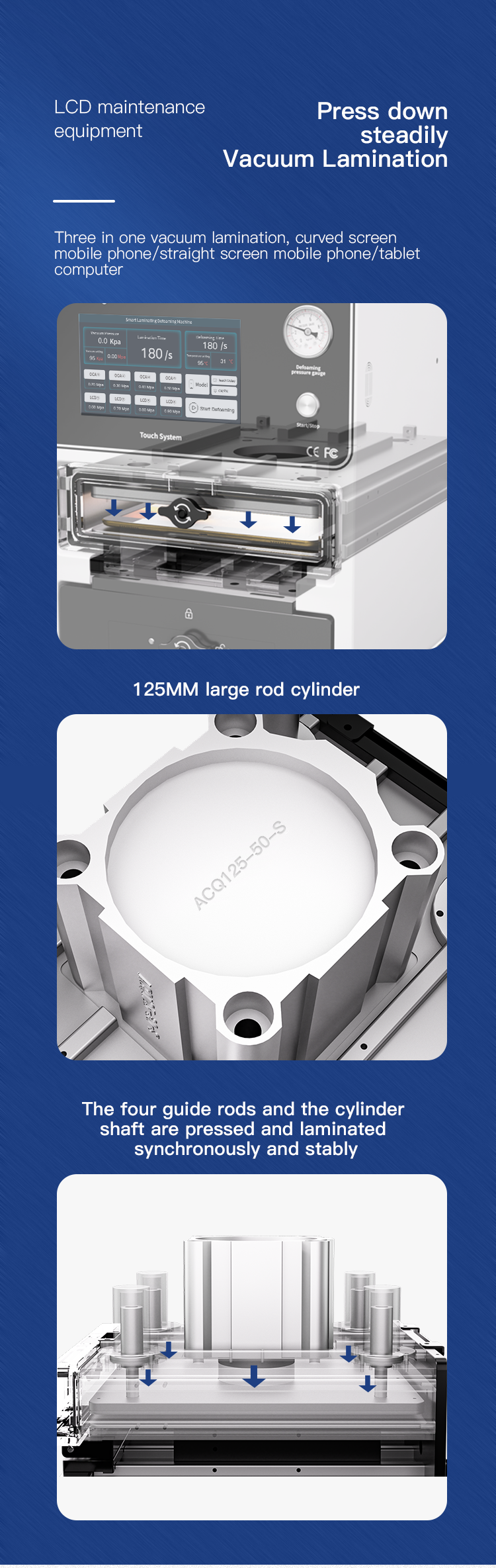 TBK 208C lamination and defoaming machine for 15 inch Big Flat Edge Table Computer LCD Curved Screen Repair Replacement Vacuum OCA