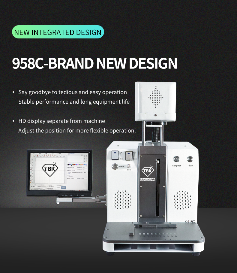 TBK-958C TBK958C TBK 958C  Laser Engraving and Separating Machine for Iphone Samsung, Huawei, Xiaomi Vivo Back & Rear Glass with Logo Printer and Frame Separator