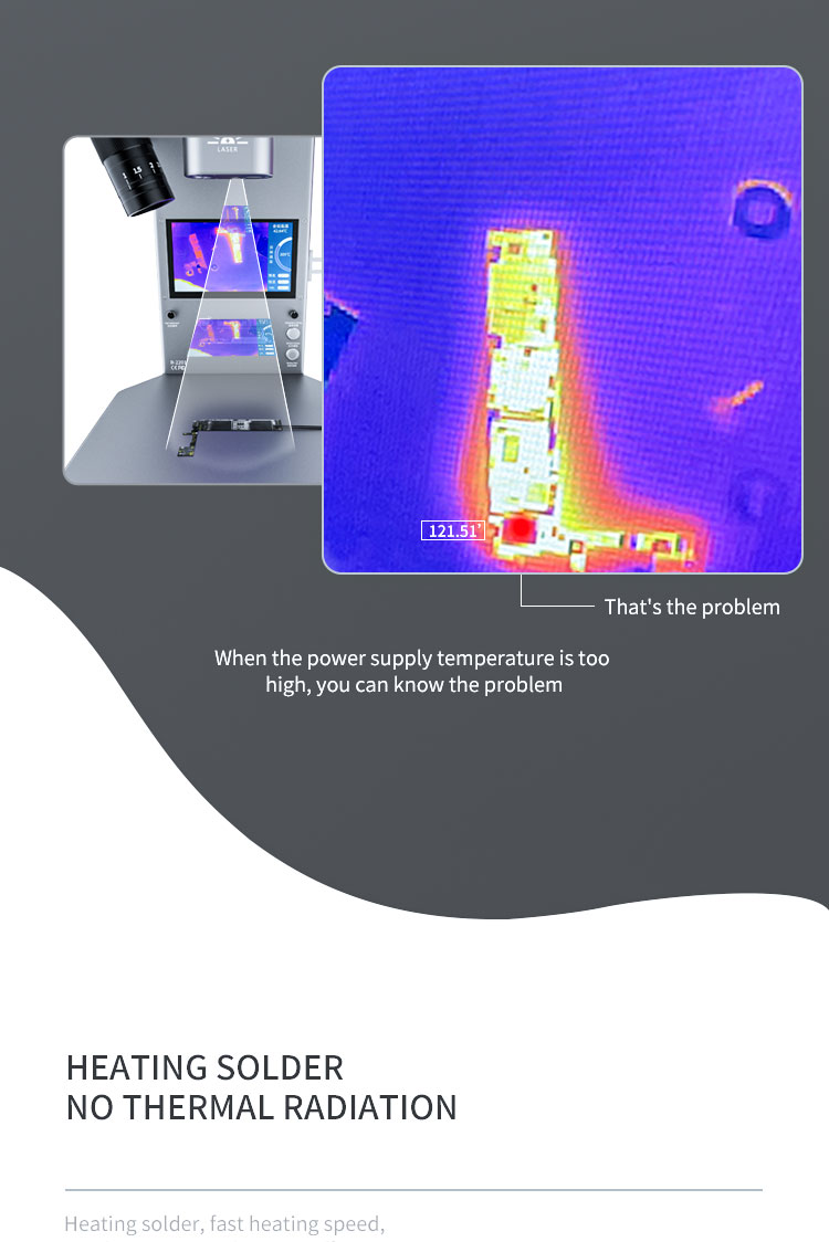 Intelligent Thermal Infrared Imager Analyzer BGA Rework Station Built-in Laser Heating De-soldering with Microscope for Iphone Circuit Board repair