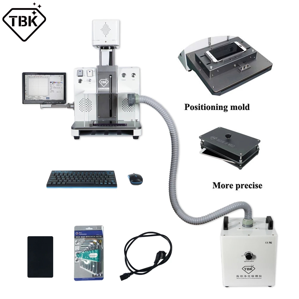 TBK-958C TBK958C TBK 958C  Laser Engraving and Separating Machine for Removing Iphone Samsung, Huawei, Xiaomi Vivo Back & Rear Glass with Logo Printer and Frame Separator