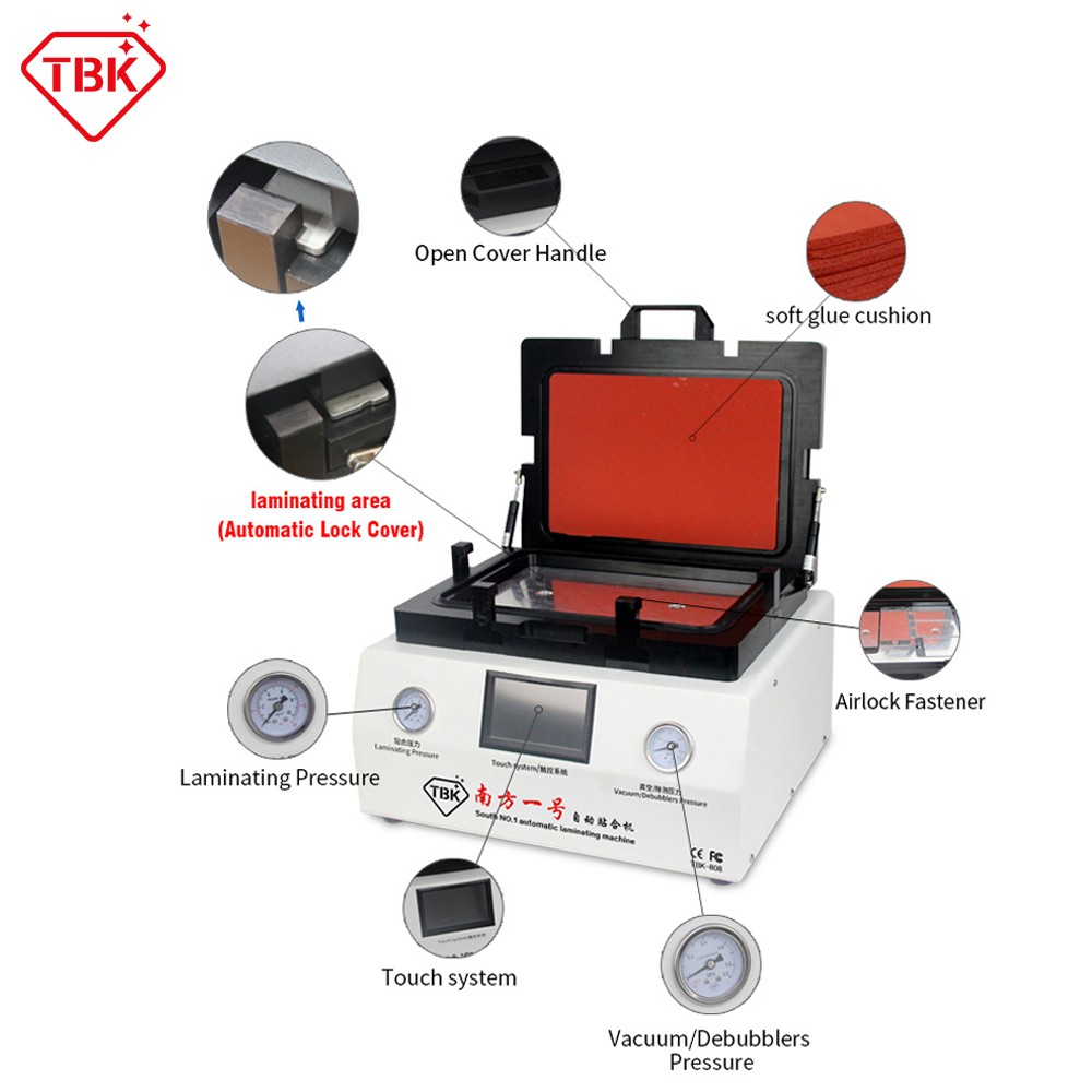 TBK 808 High Quality All In One Automatic Vacuum LCD Laminating And Bubble Removing Machine For Universal Mobile