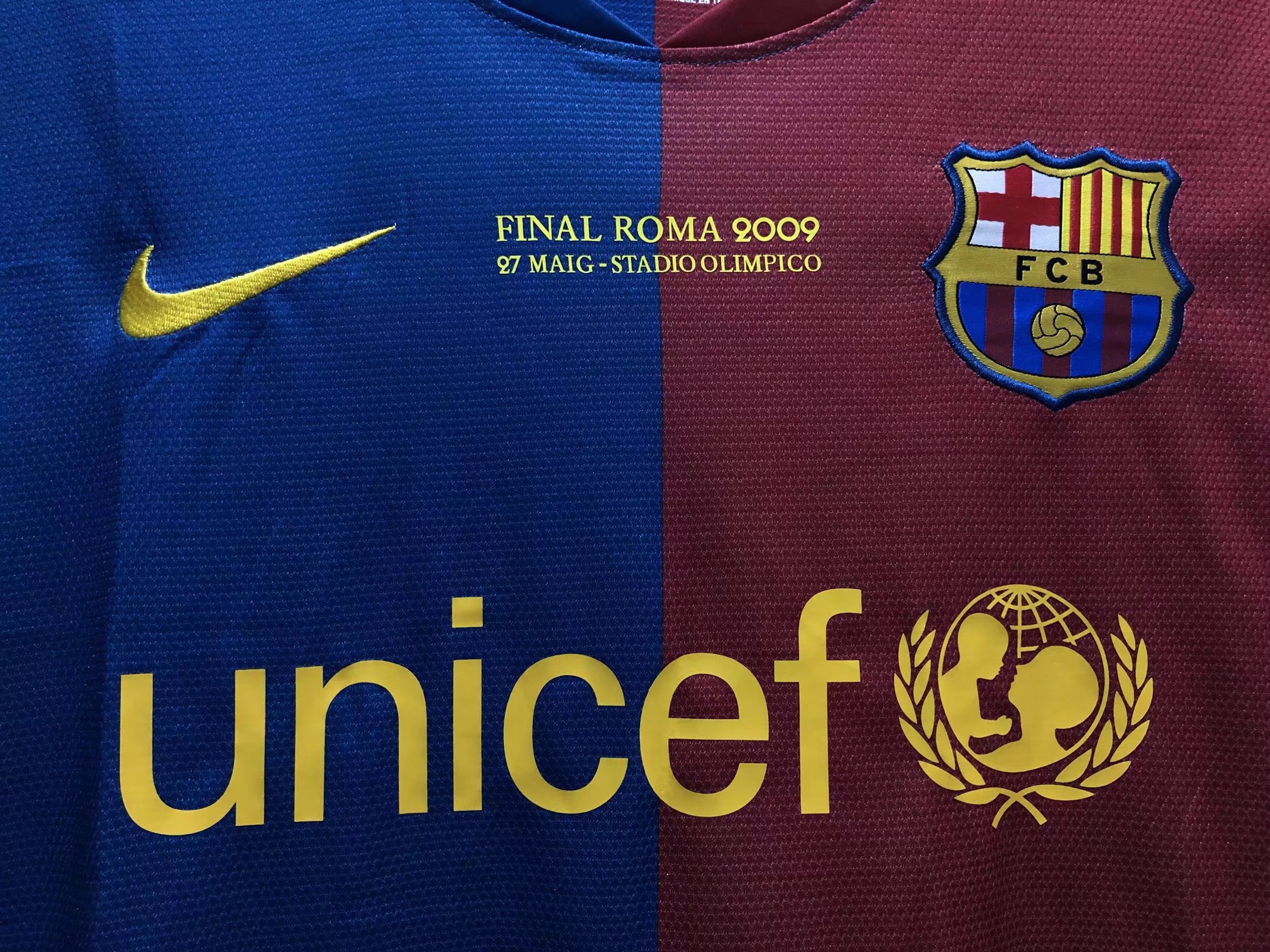 2008/09 Barcelona Home Long Sleeve Champions League Edition Retro Football Jersey