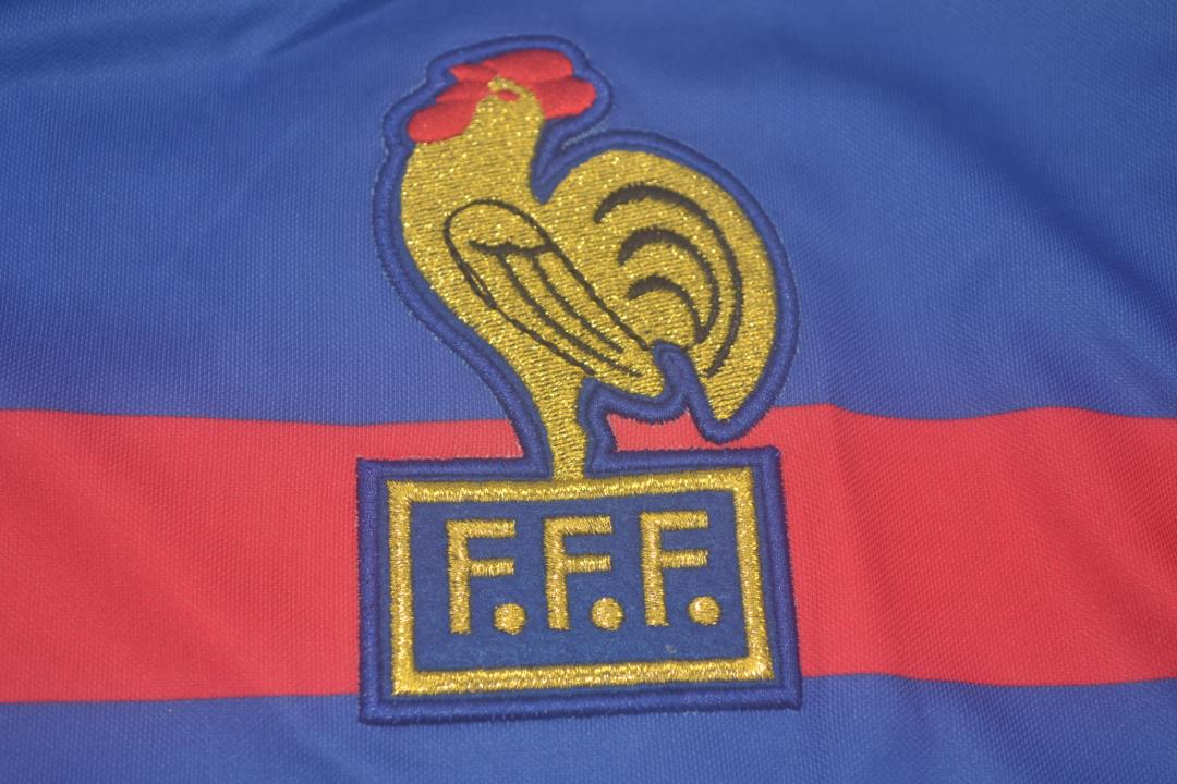 1984 France Home World Cup Long Sleeve Retro Football Jersey