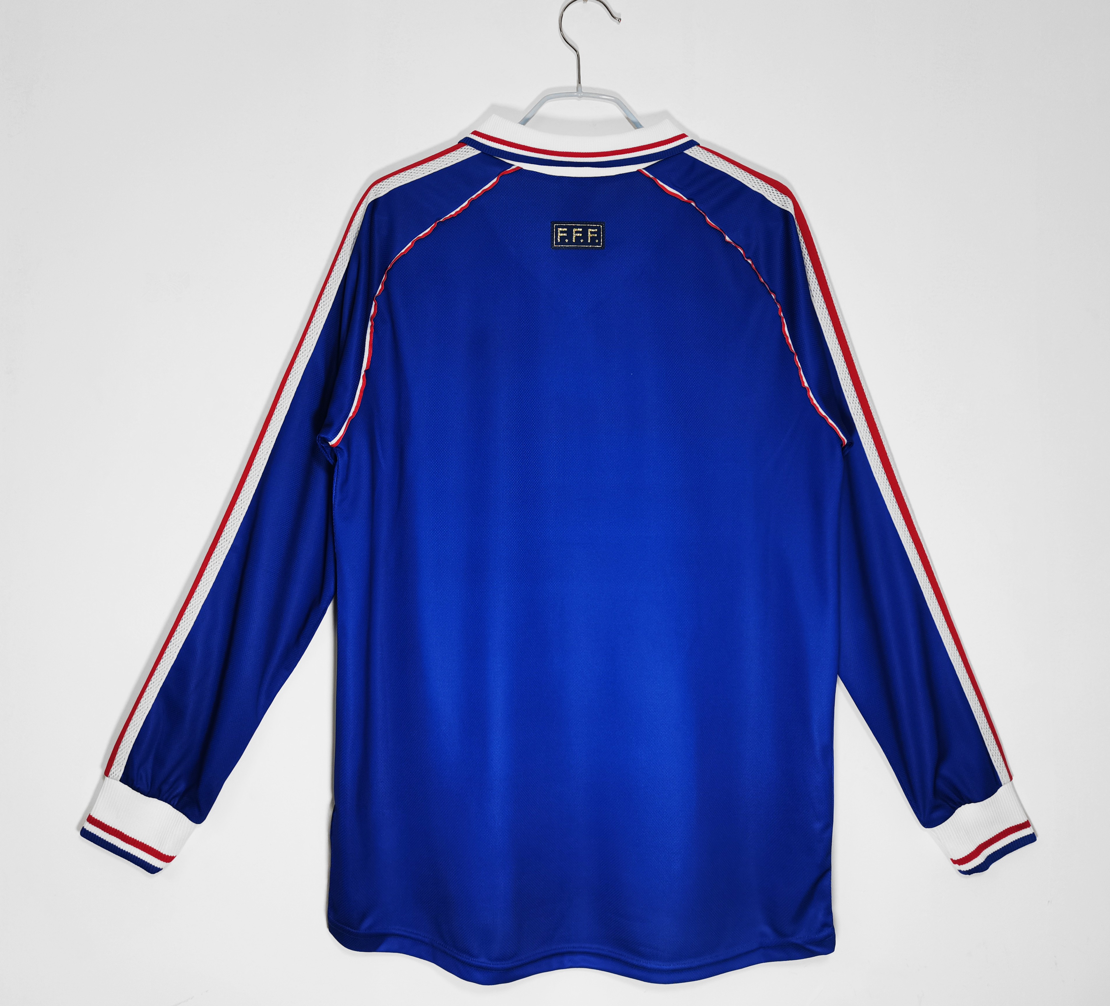 1998 France Home World Cup Long Sleeve Retro Football Jersey