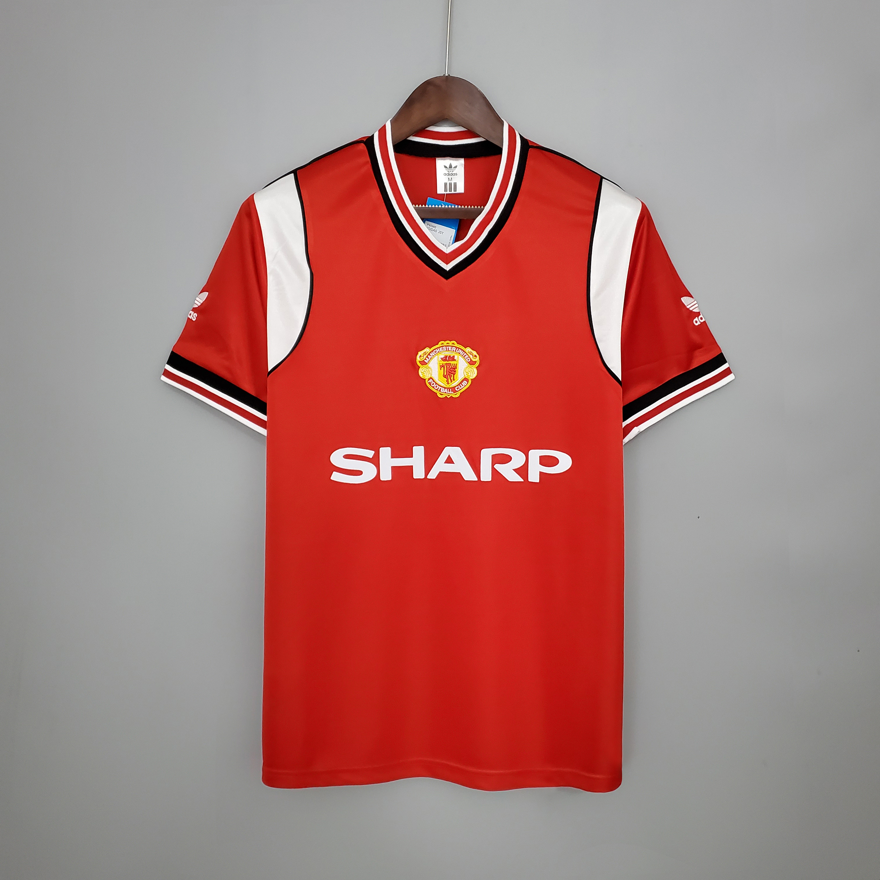 1985 Manchester United Home Retro Football Shirt M-U