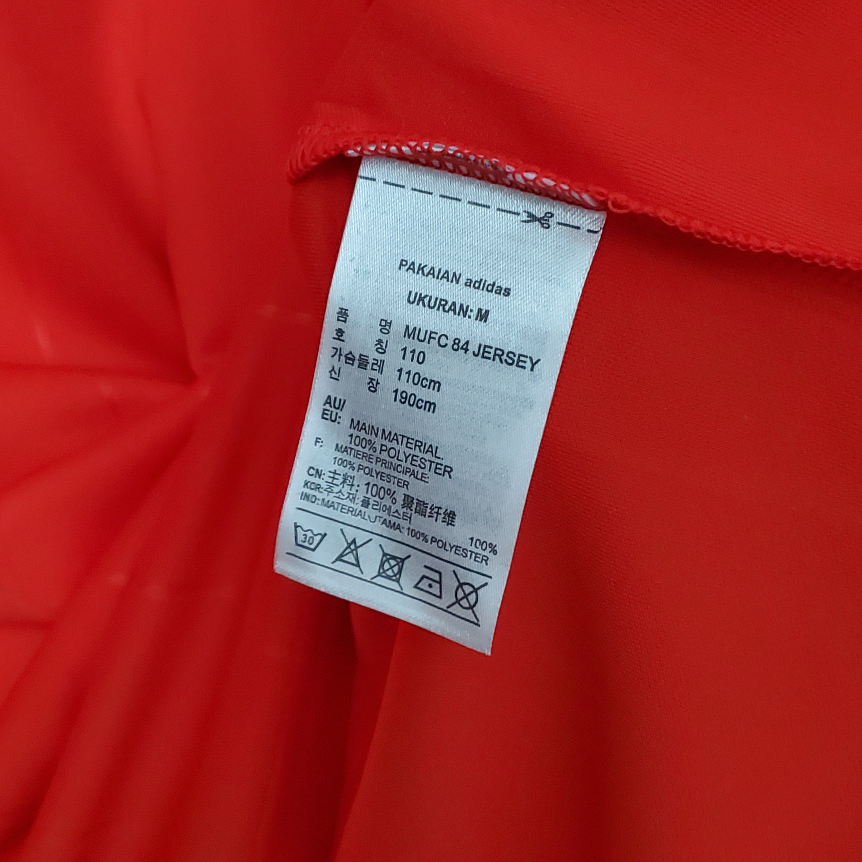 1984 Red Manchester United MUFC Vintage Shirt M-U