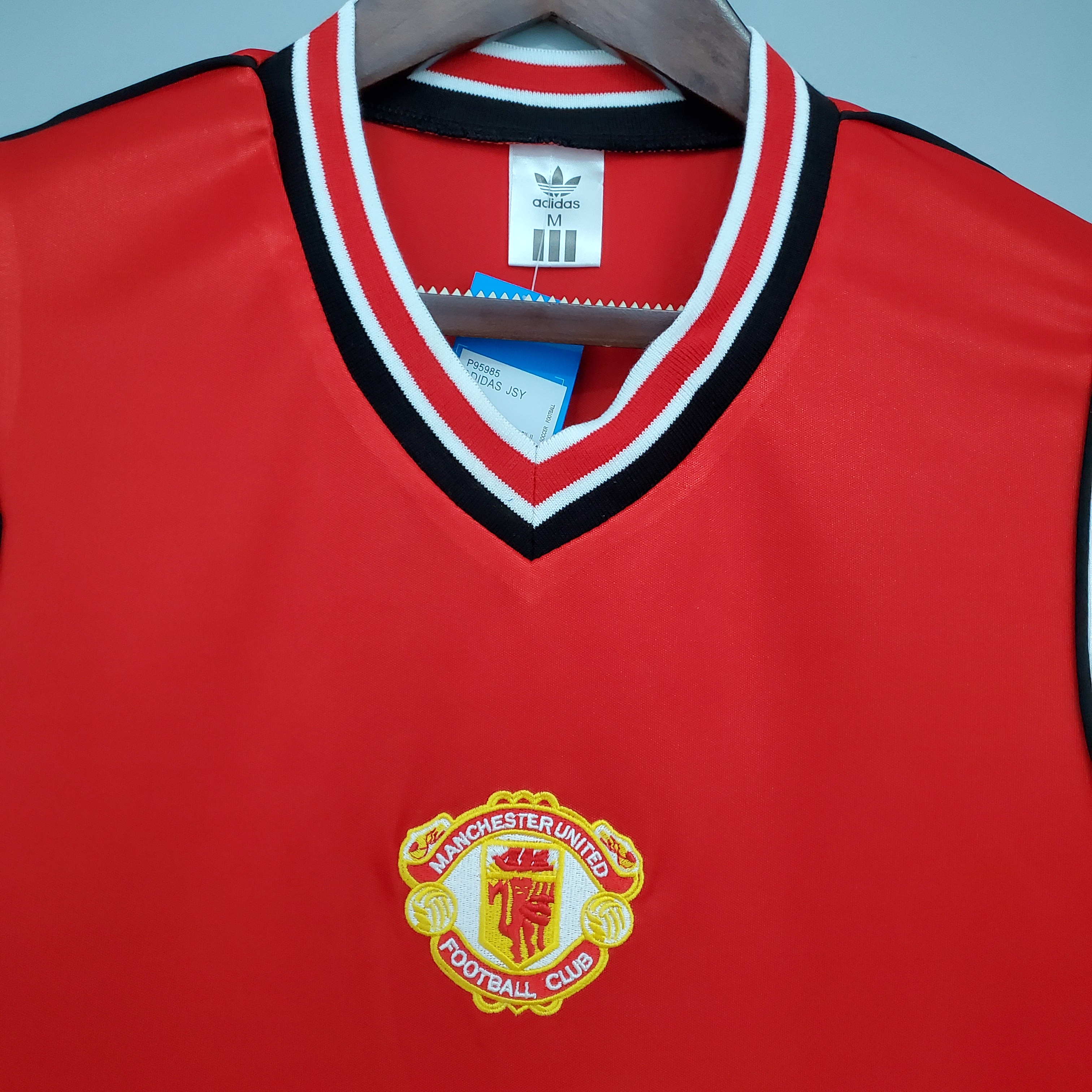 1985 Manchester United Home Retro Football Shirt M-U