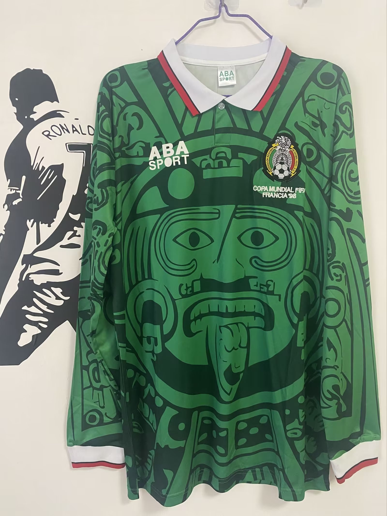 1998 Mexico Home Long Sleeve Retro Shirt