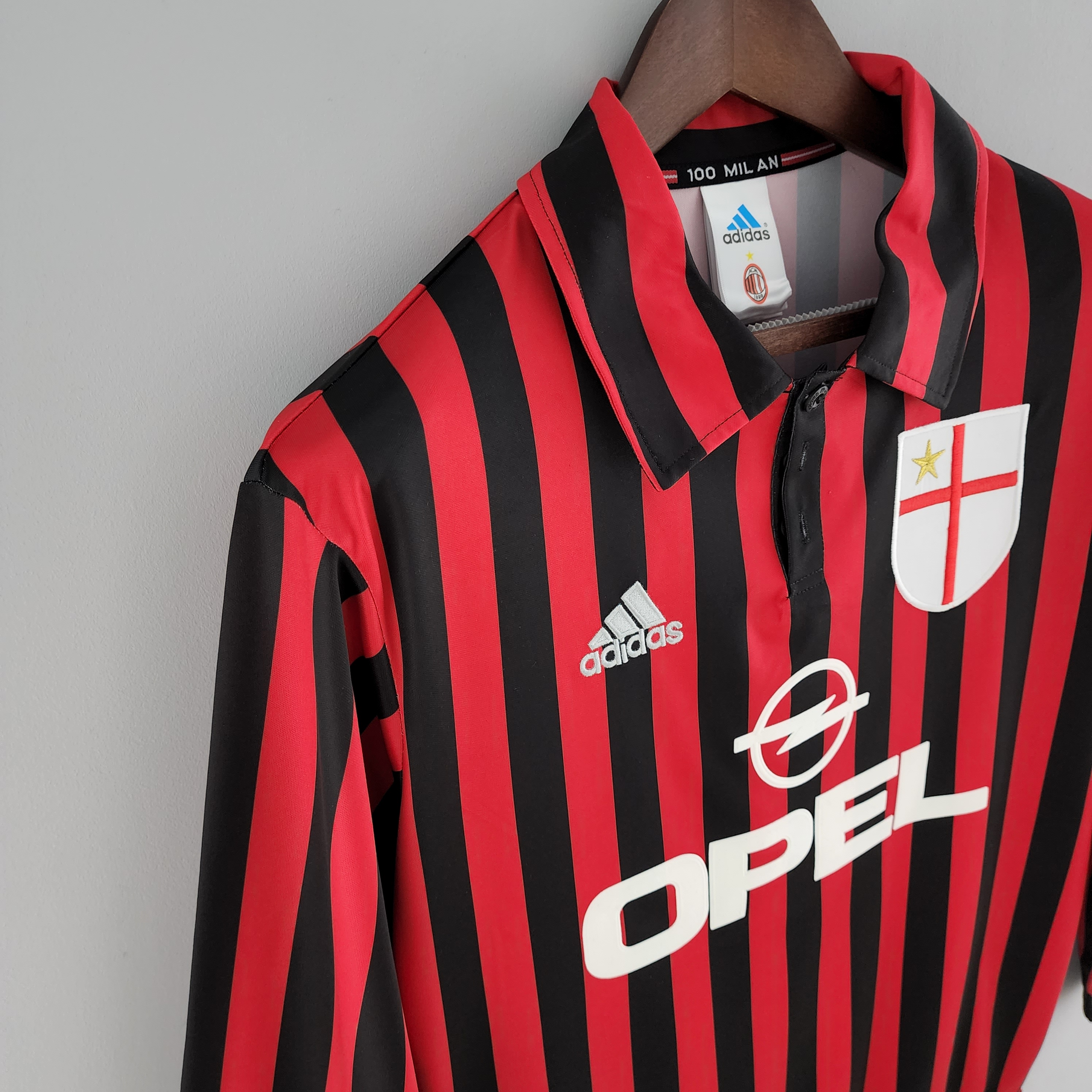 1999/00 AC Milan Home Long Sleeve Vintage Shirt