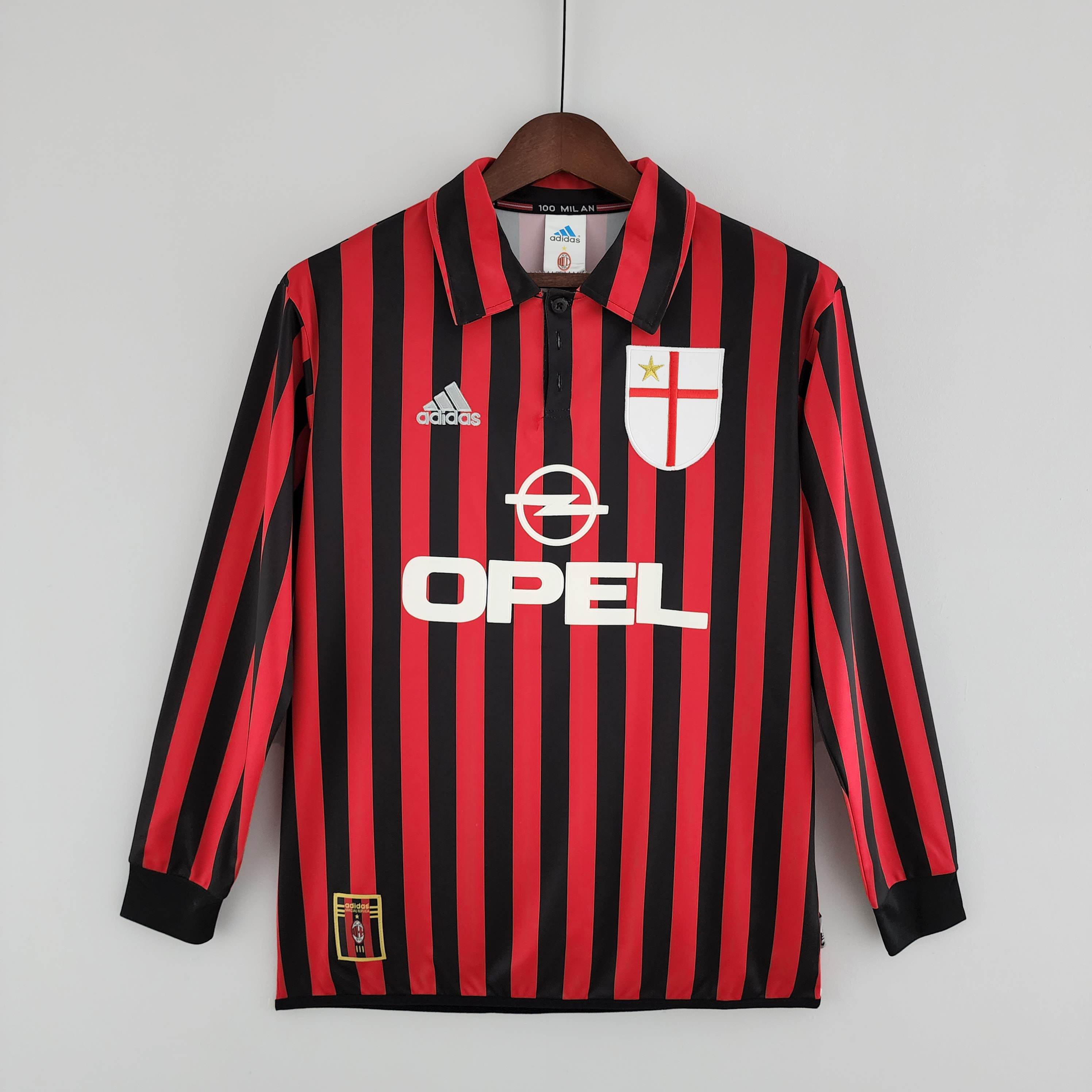 1999/00 AC Milan Home Long Sleeve Vintage Shirt
