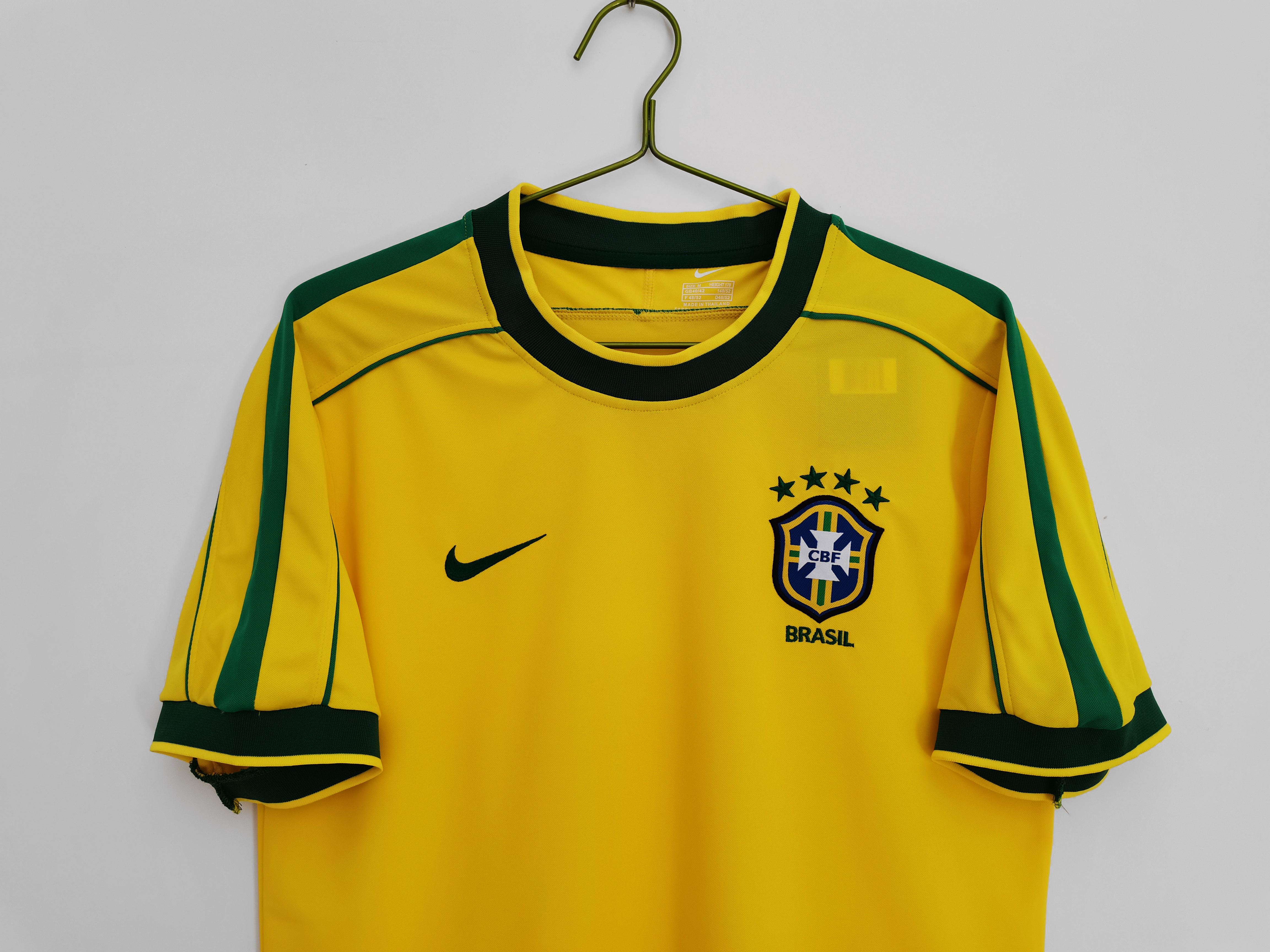1998 Brazil home national team retro football jersey