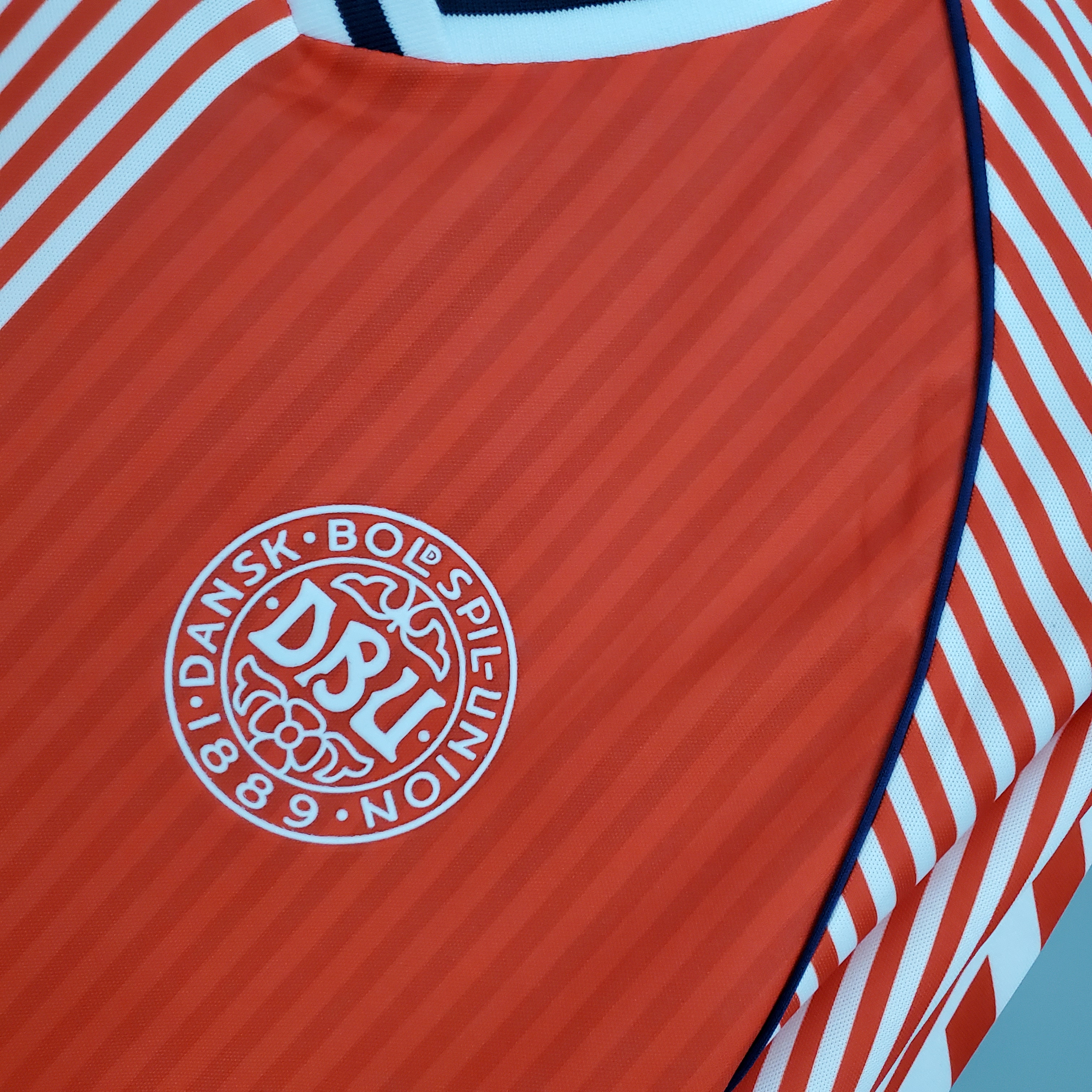 1986 Denmark Home National Team Retro Football Jersey