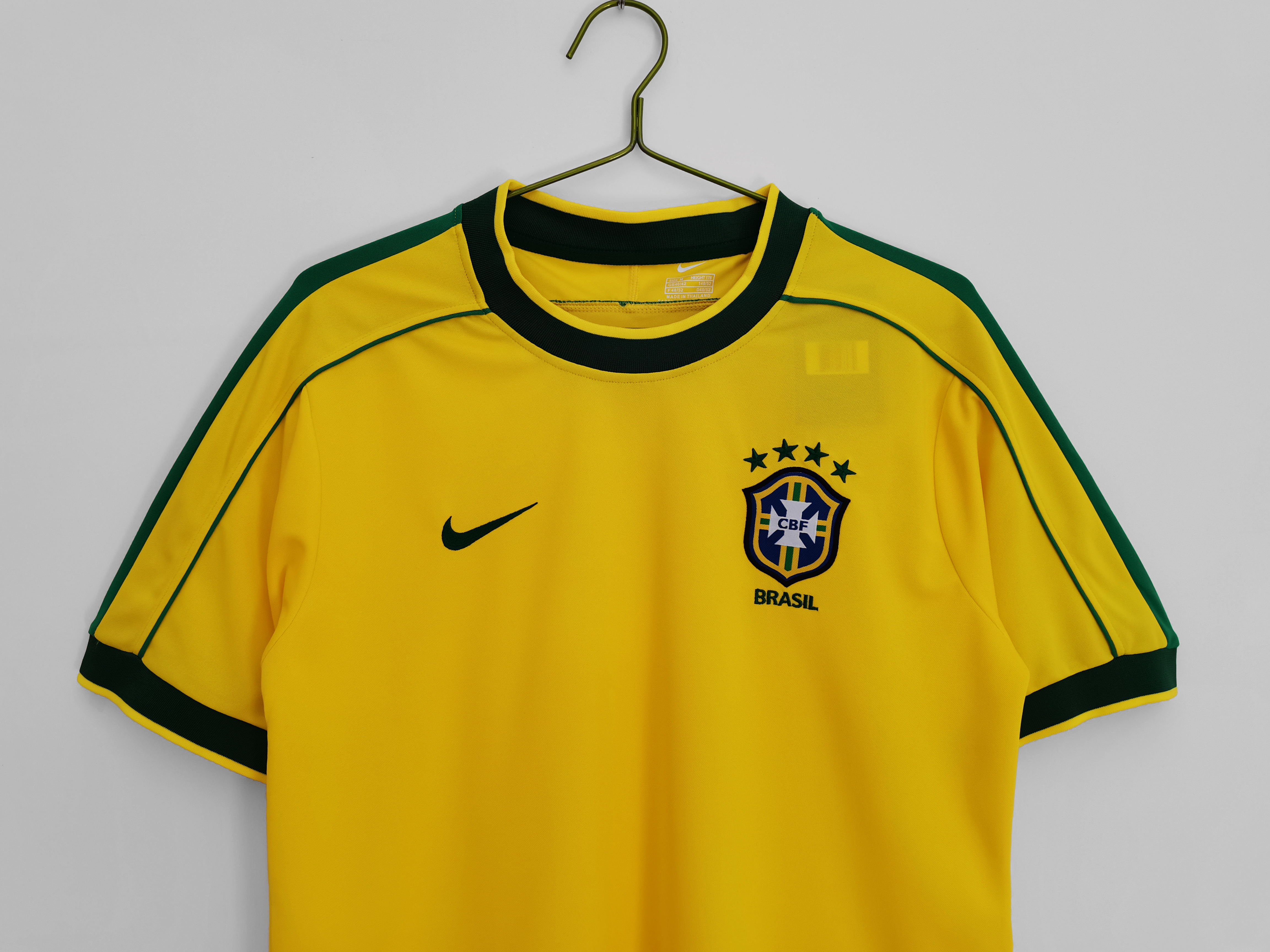 1998 Brazil home national team retro football jersey