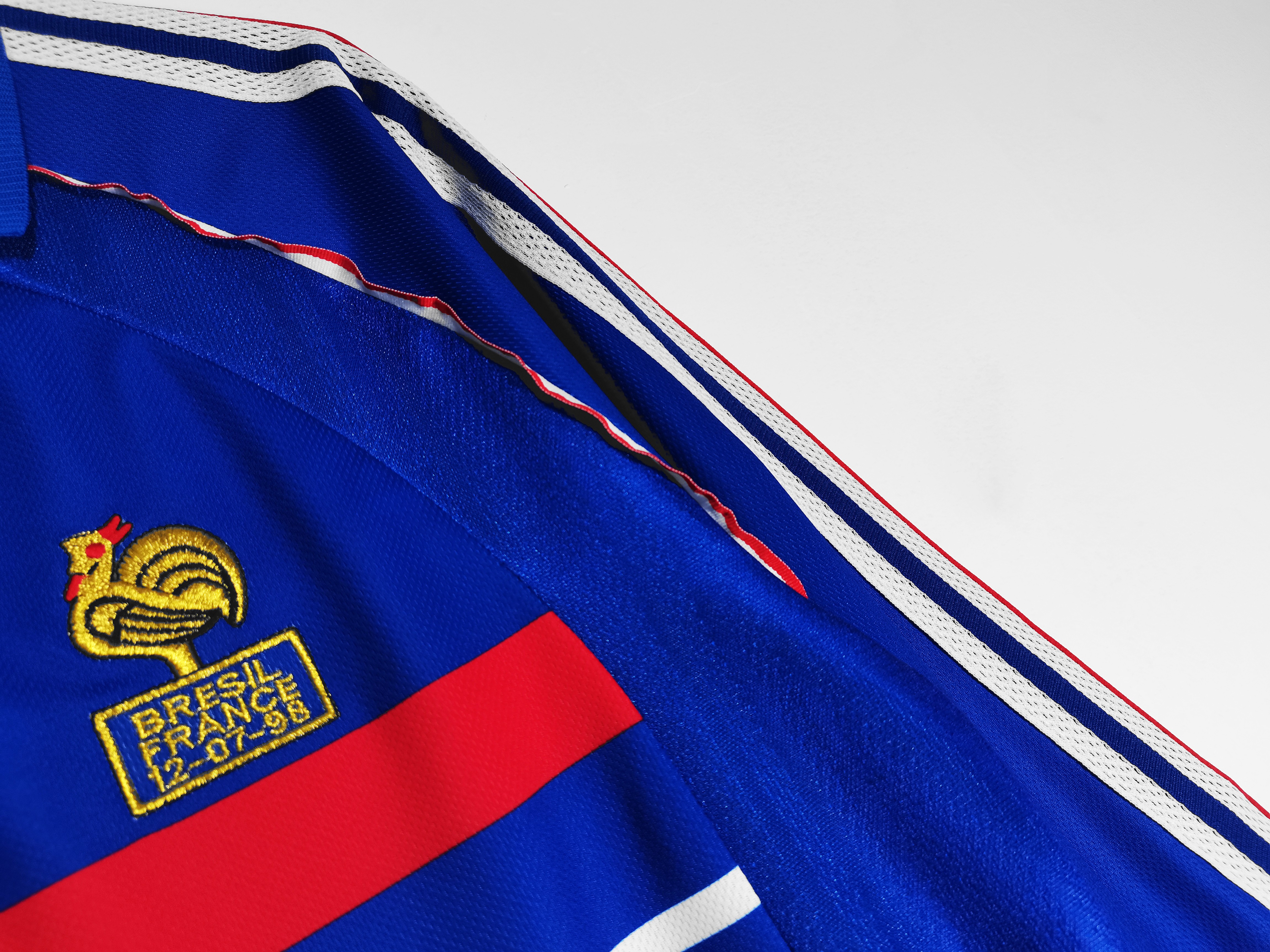 1998 France Home World Cup Long Sleeve Retro Football Jersey