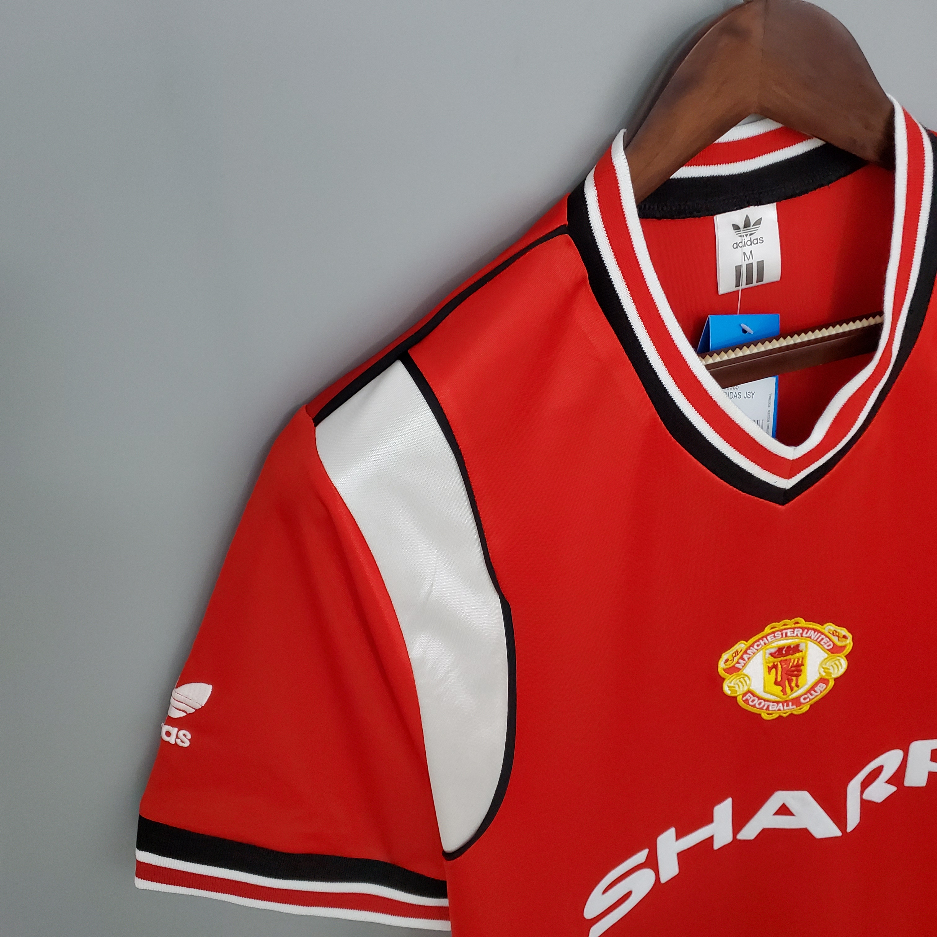 1985 Manchester United Home Retro Football Shirt M-U