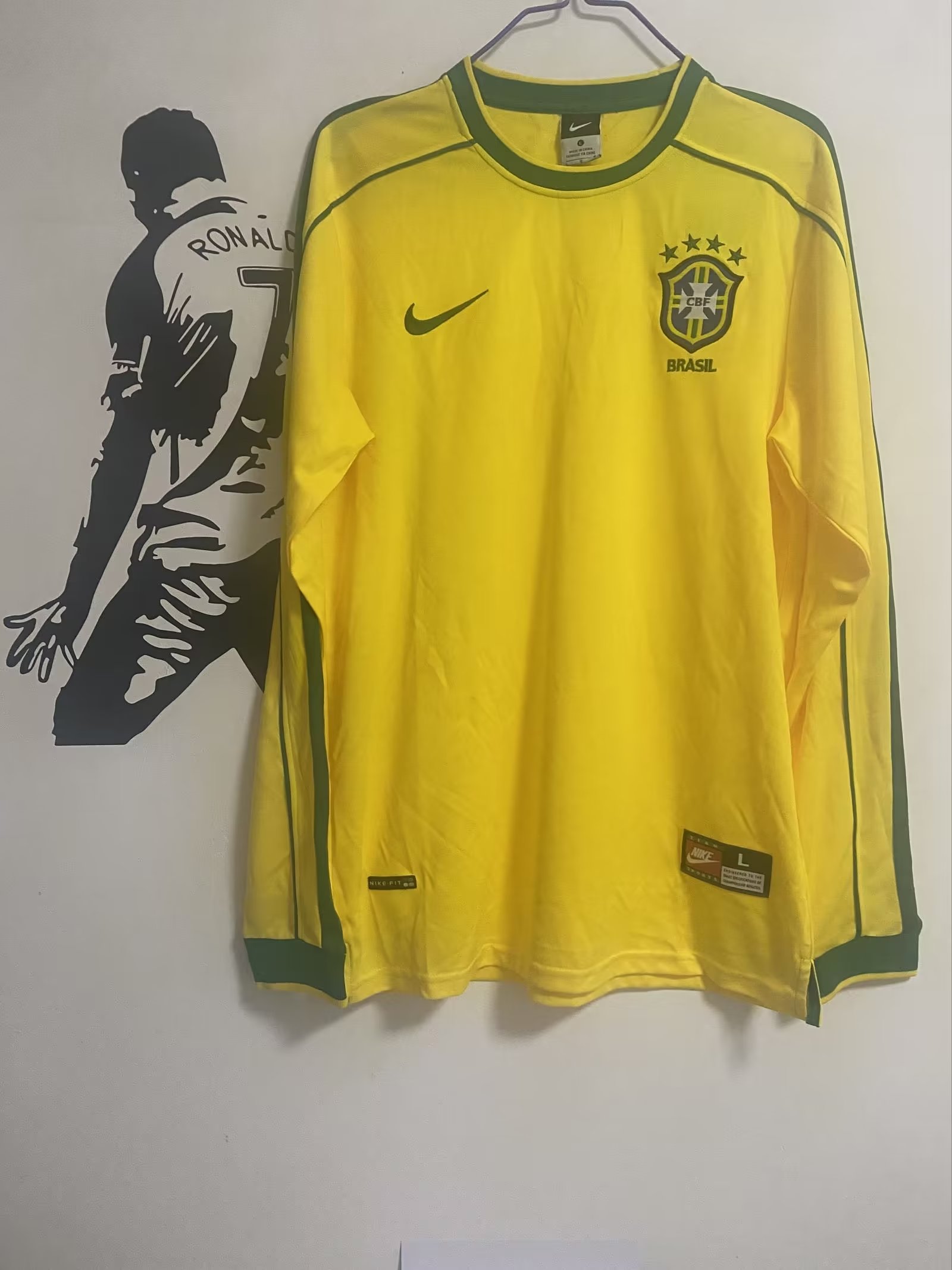 1998 Brazil Home National Team Long Sleeve Retro Shirt