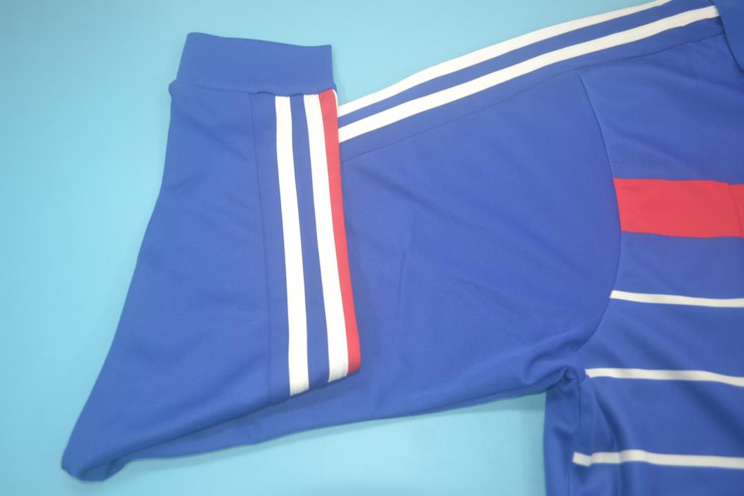 1984 France Home World Cup Long Sleeve Retro Football Jersey