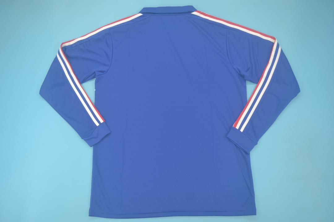 1984 France Home World Cup Long Sleeve Retro Football Jersey