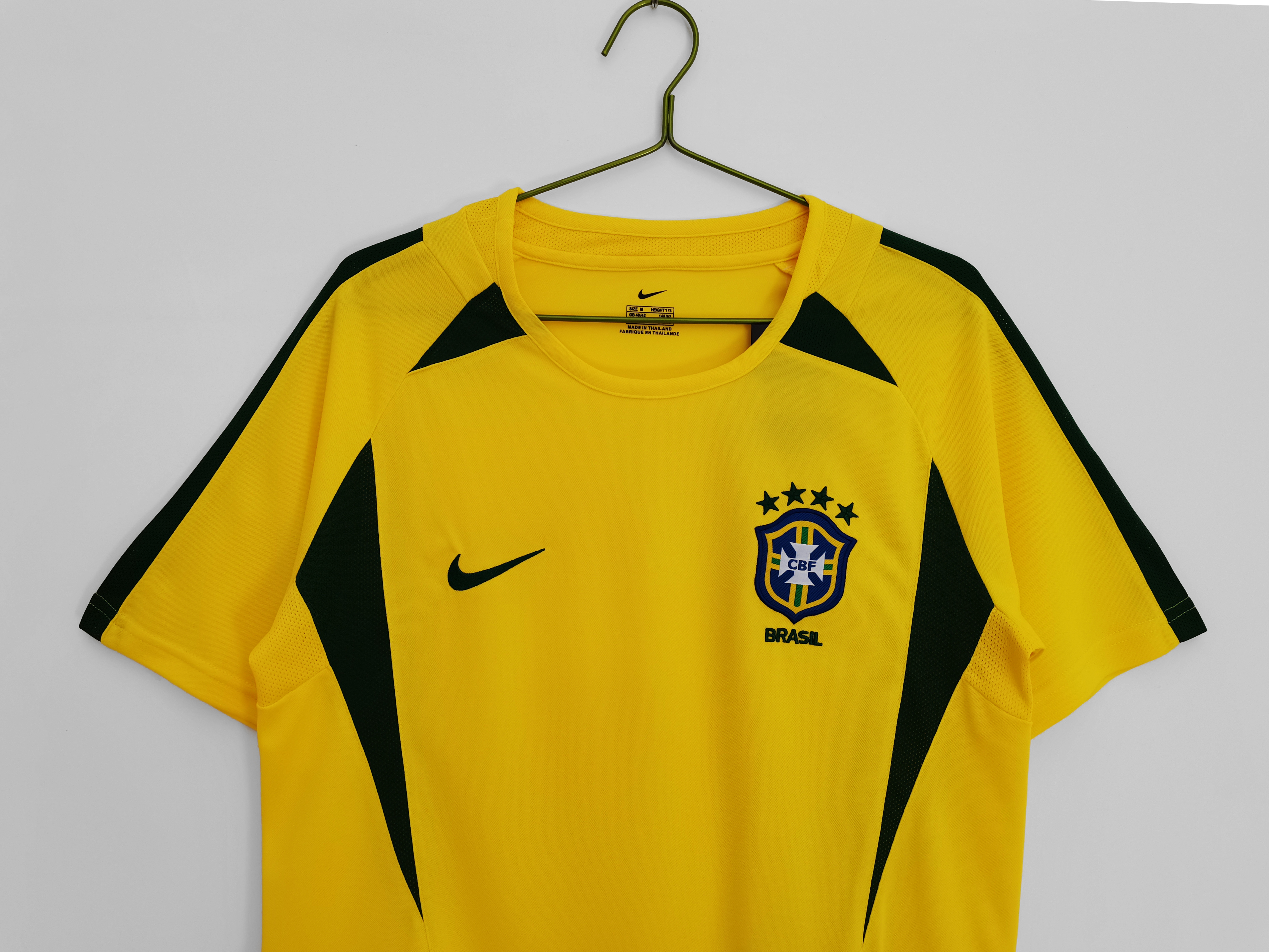 2002 Brazil home national team retro football jersey