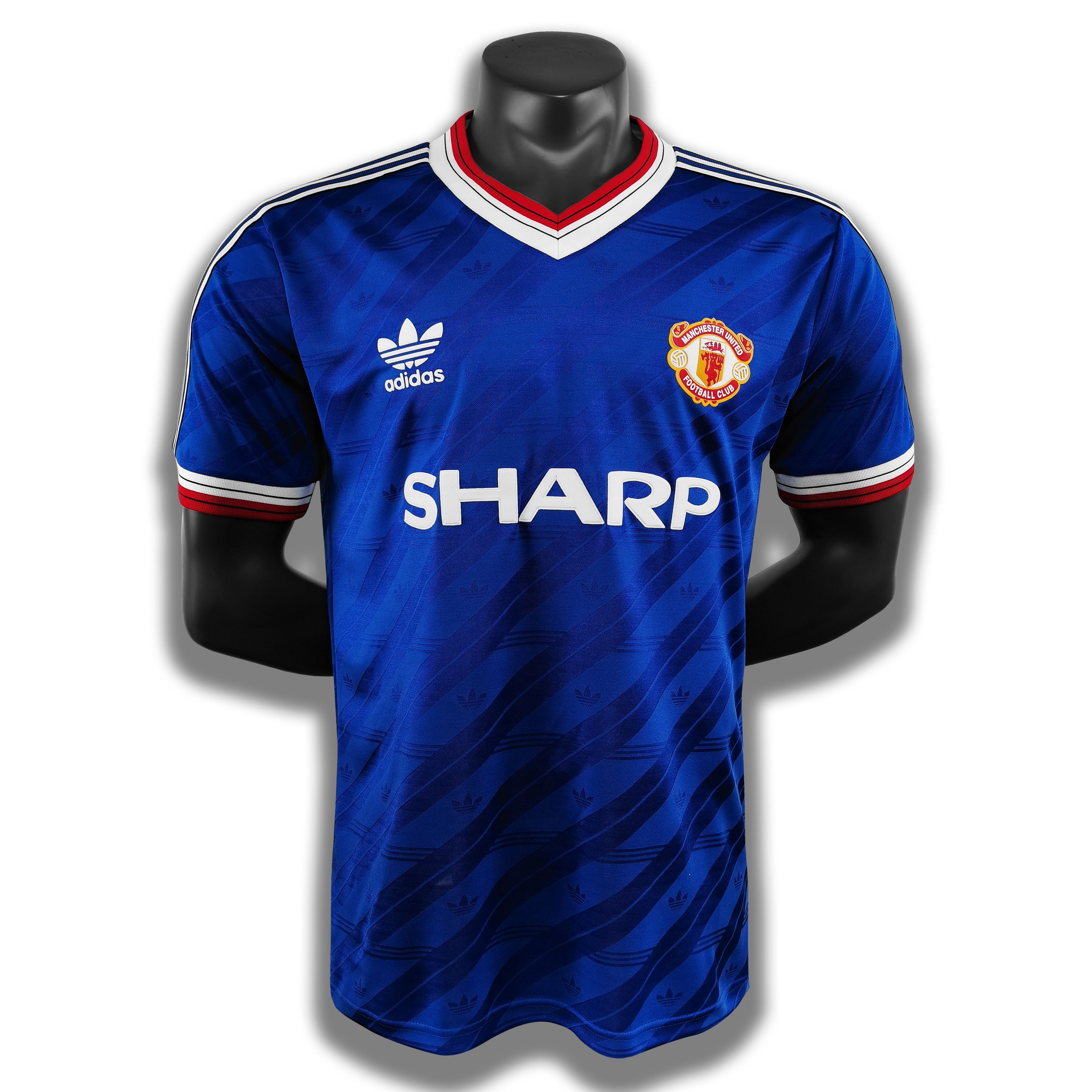 1986 Blue Manchester United Vintage Shirt Player Edition