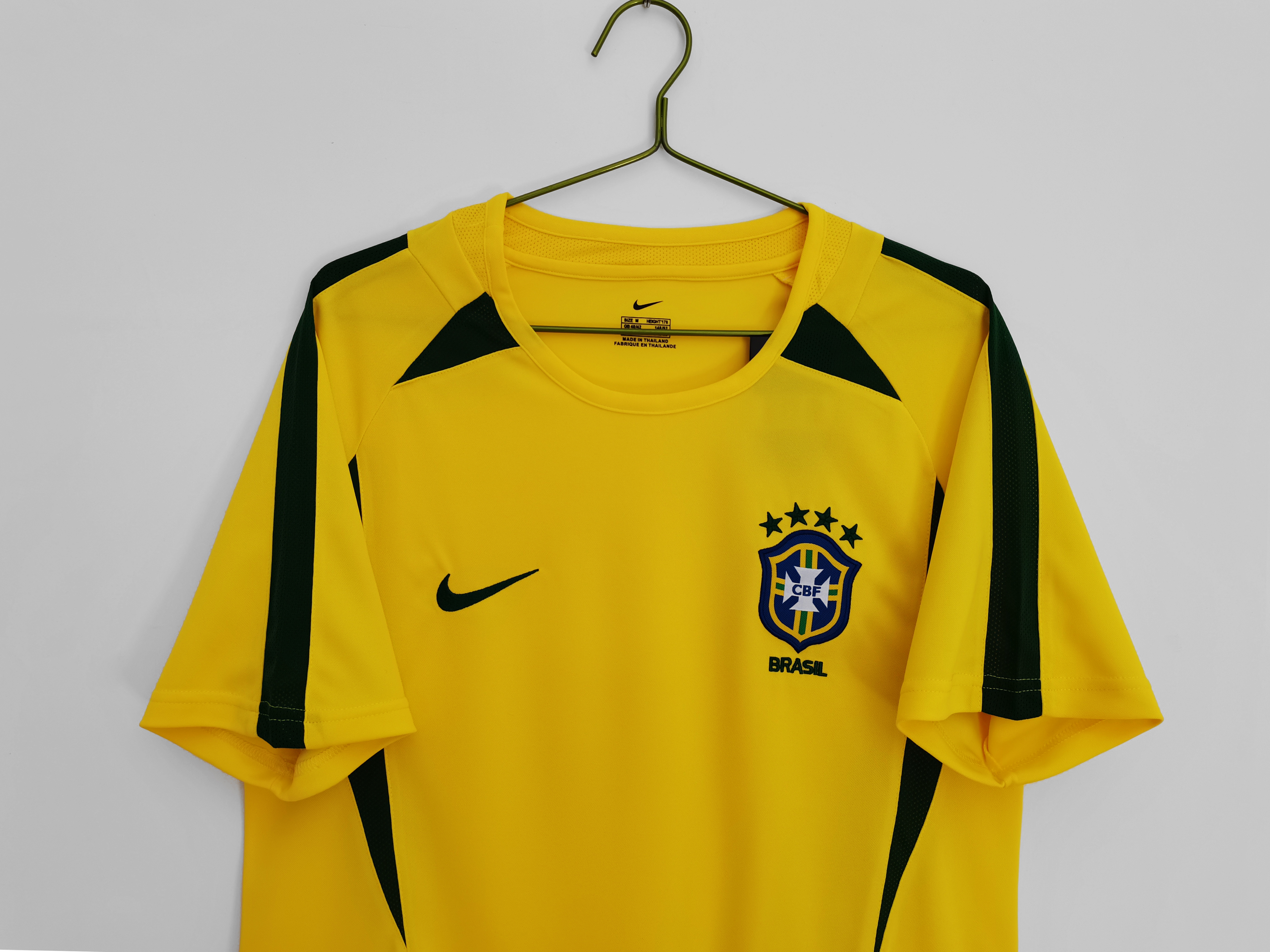 2002 Brazil home national team retro football jersey