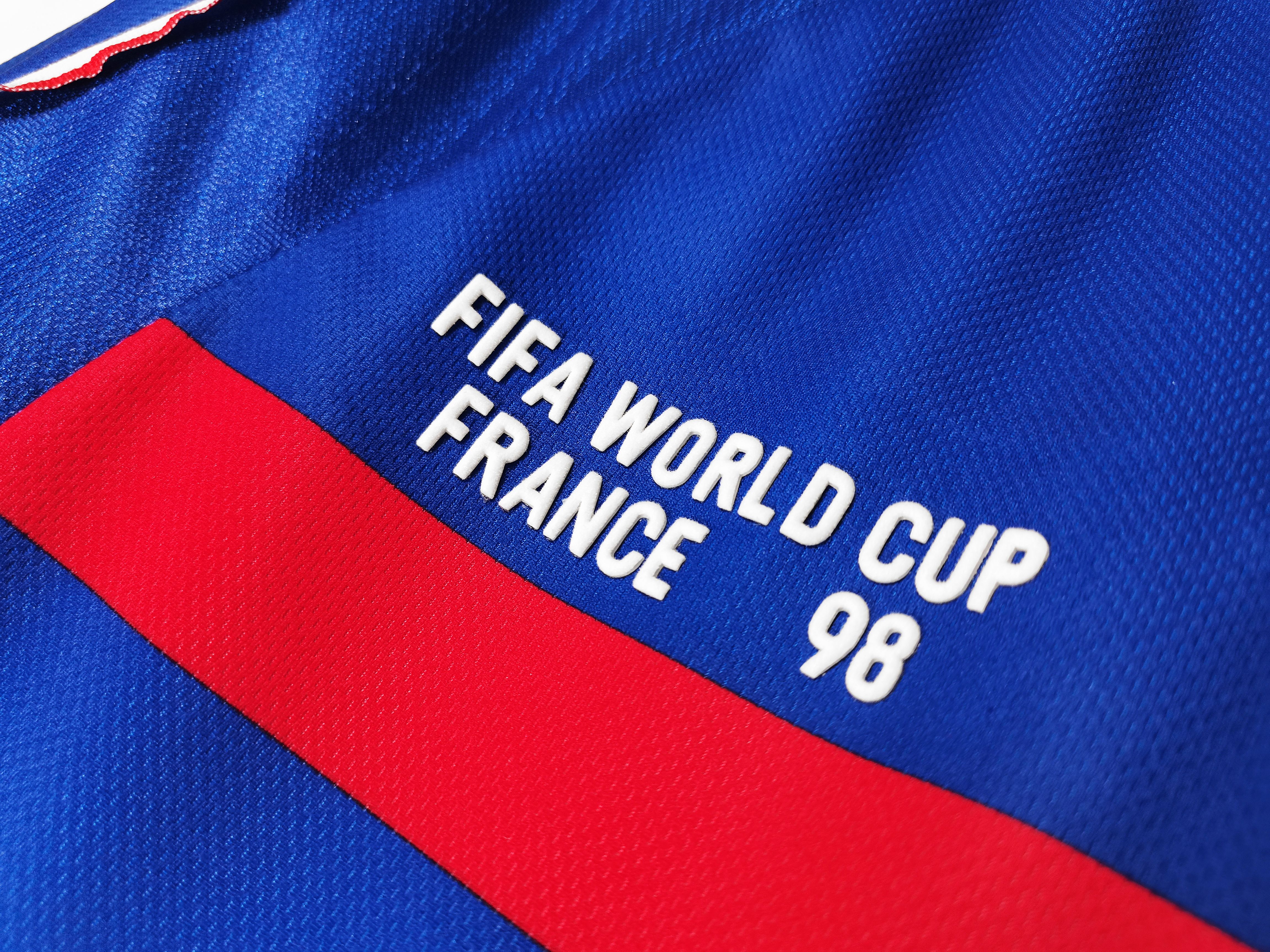 1998 France Home World Cup Long Sleeve Retro Football Jersey