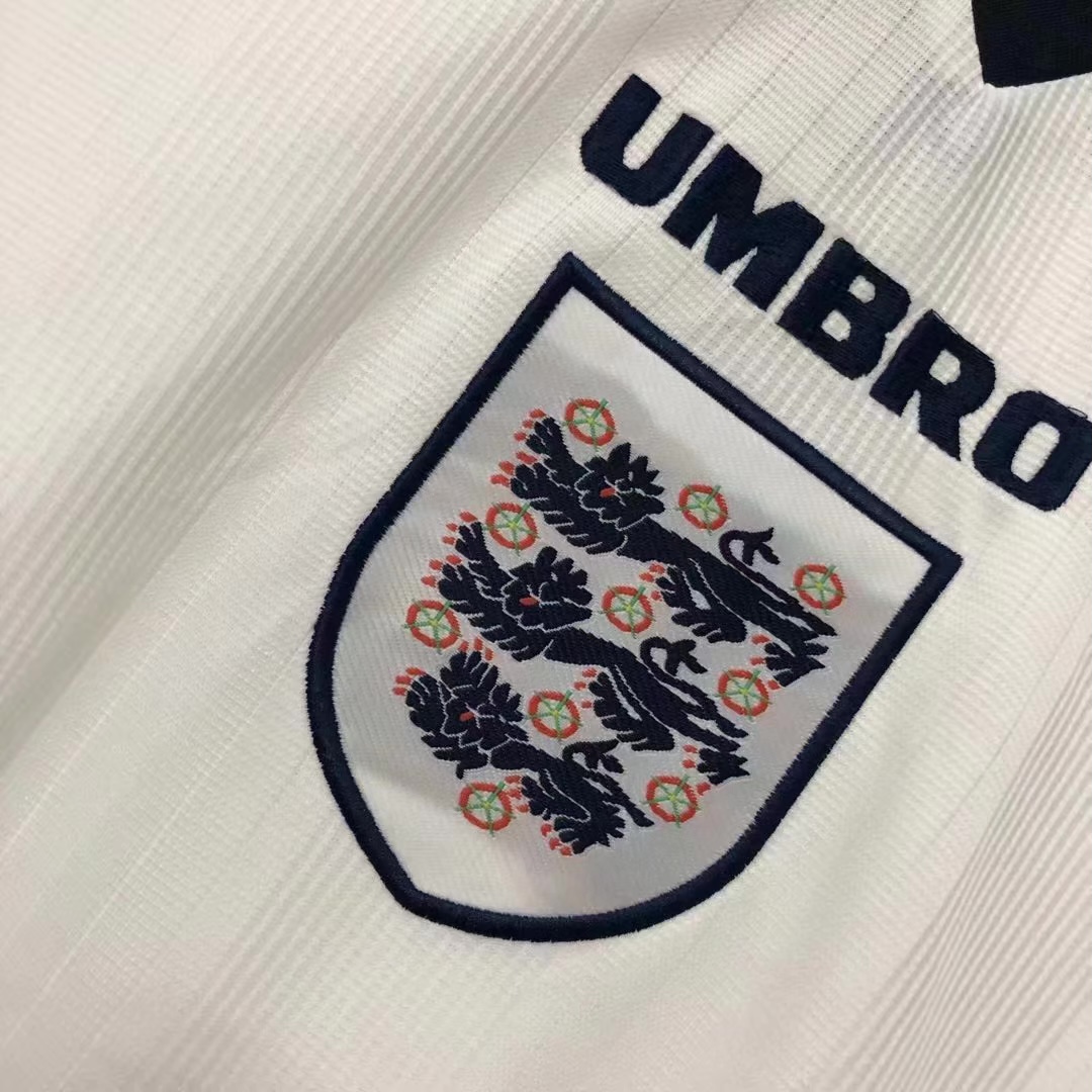 1996 England Home National Team Retro Football Jersey