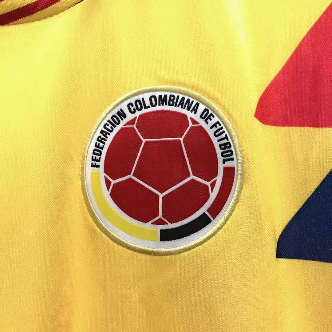 1990 Colombia home national team retro football jersey