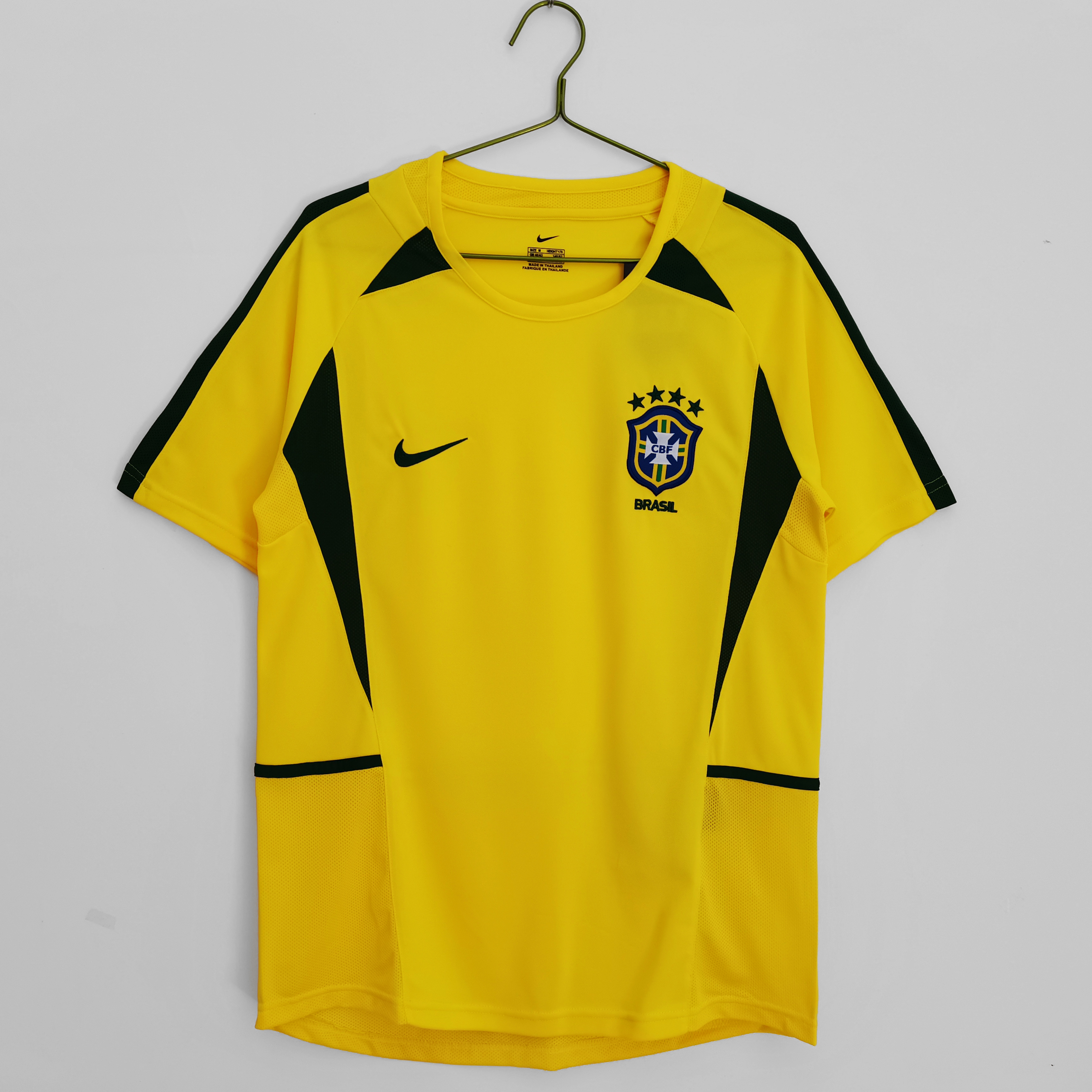 2002 Brazil home national team retro football jersey