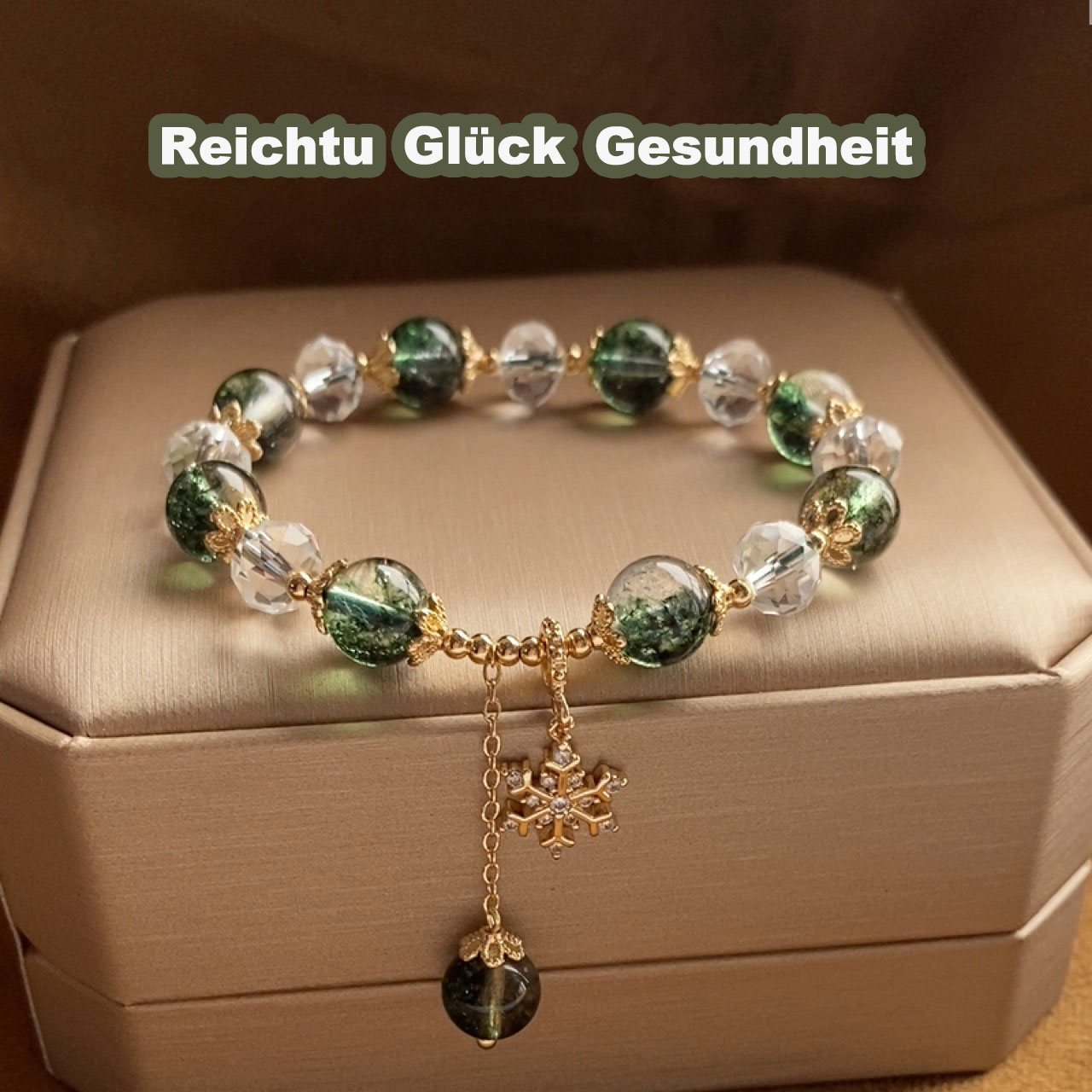 Grüner Phantomquarz Armband-Pfirsichblüte Streicher-Transit-Reichtum-Geschenke für Mädchen