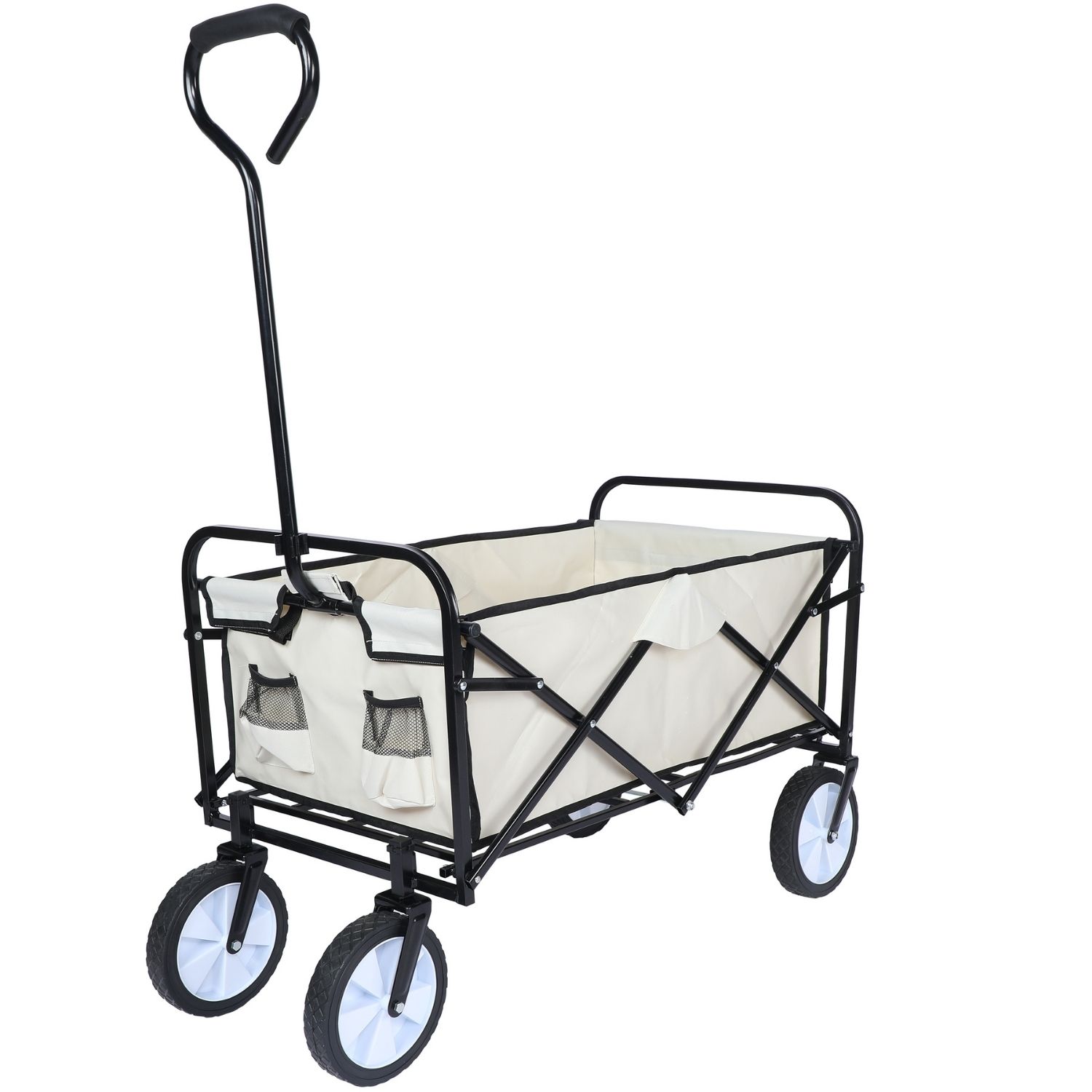 YSSOA Portable Rolling Folding Garden Cart with 360 Degree Swivel Anti