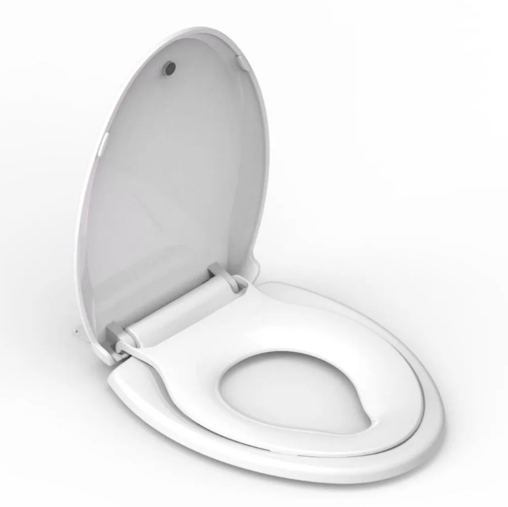 CASAINC Polypropylene Elongated Closed Front Toilet Seat with Sub-Seat in White/Black