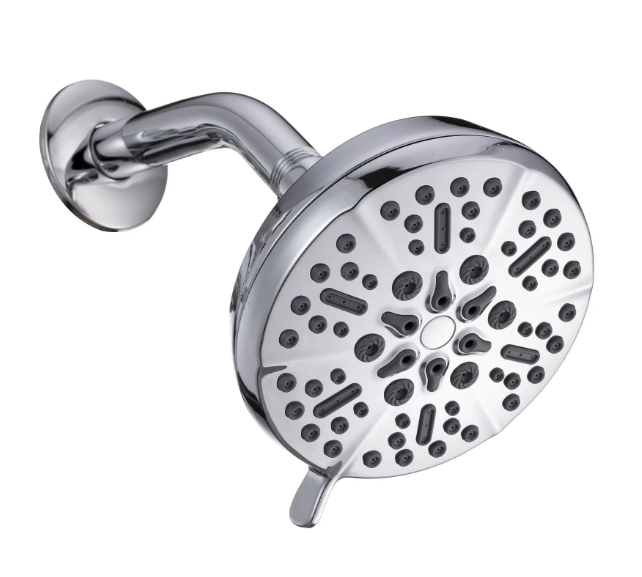 5-Spray Patterns 5 in. Single Wall Mount Fixed Shower Head