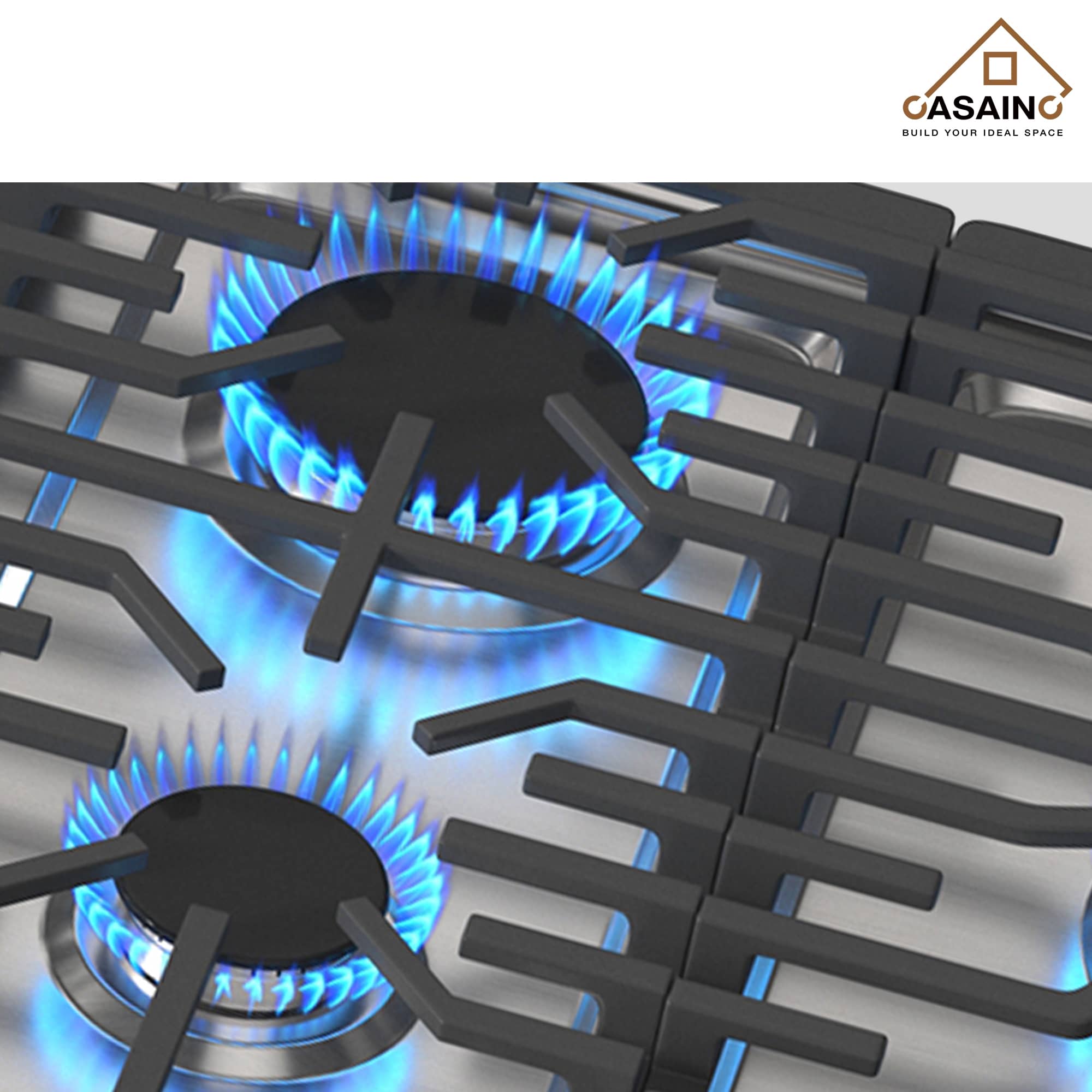 Built-in 30 in. Gas Cooktop in Stainless Steel with 5 Burners including Power Burners and LP Kit, CSA Certified